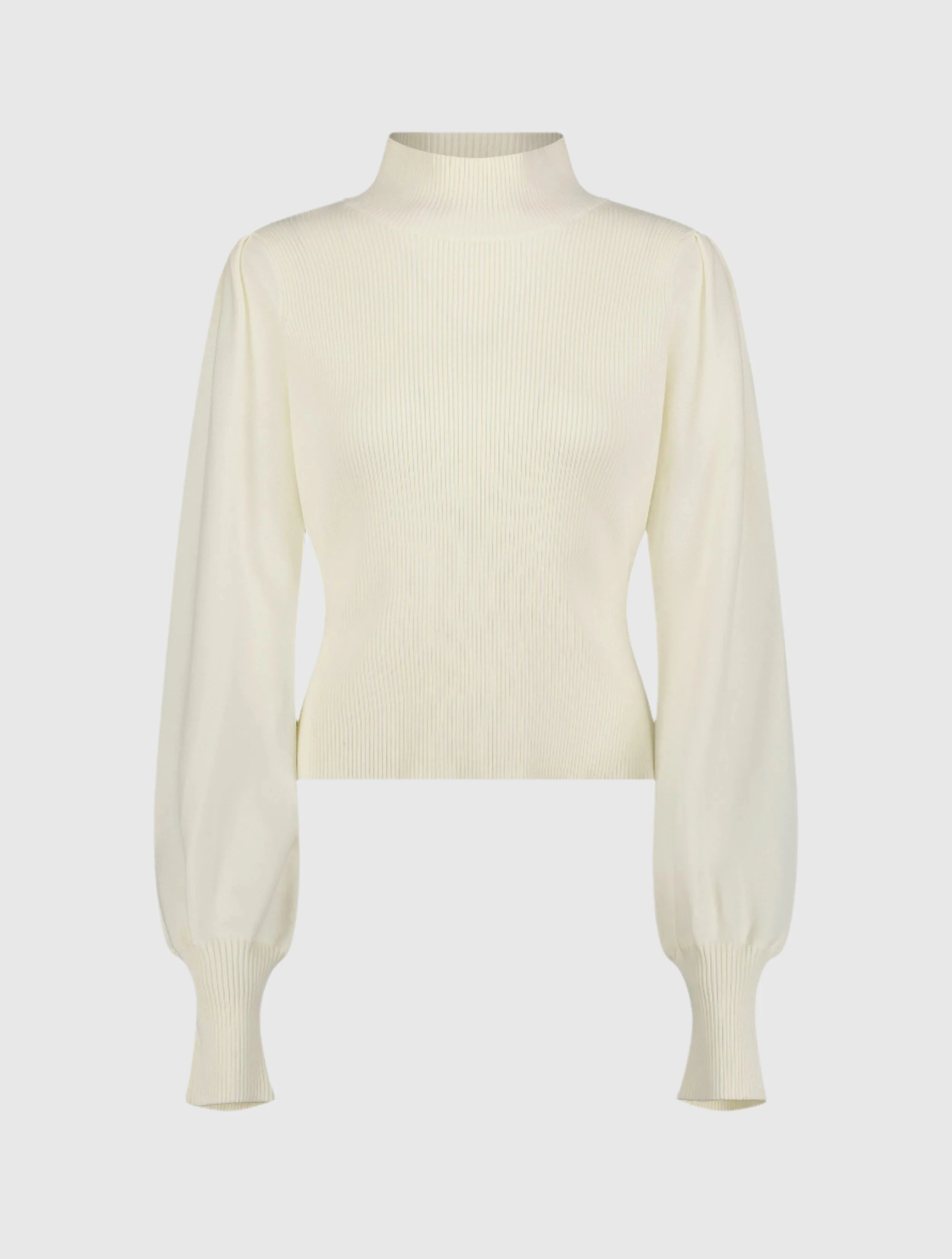 Ribbed Knit Balloon Sleeve Sweater