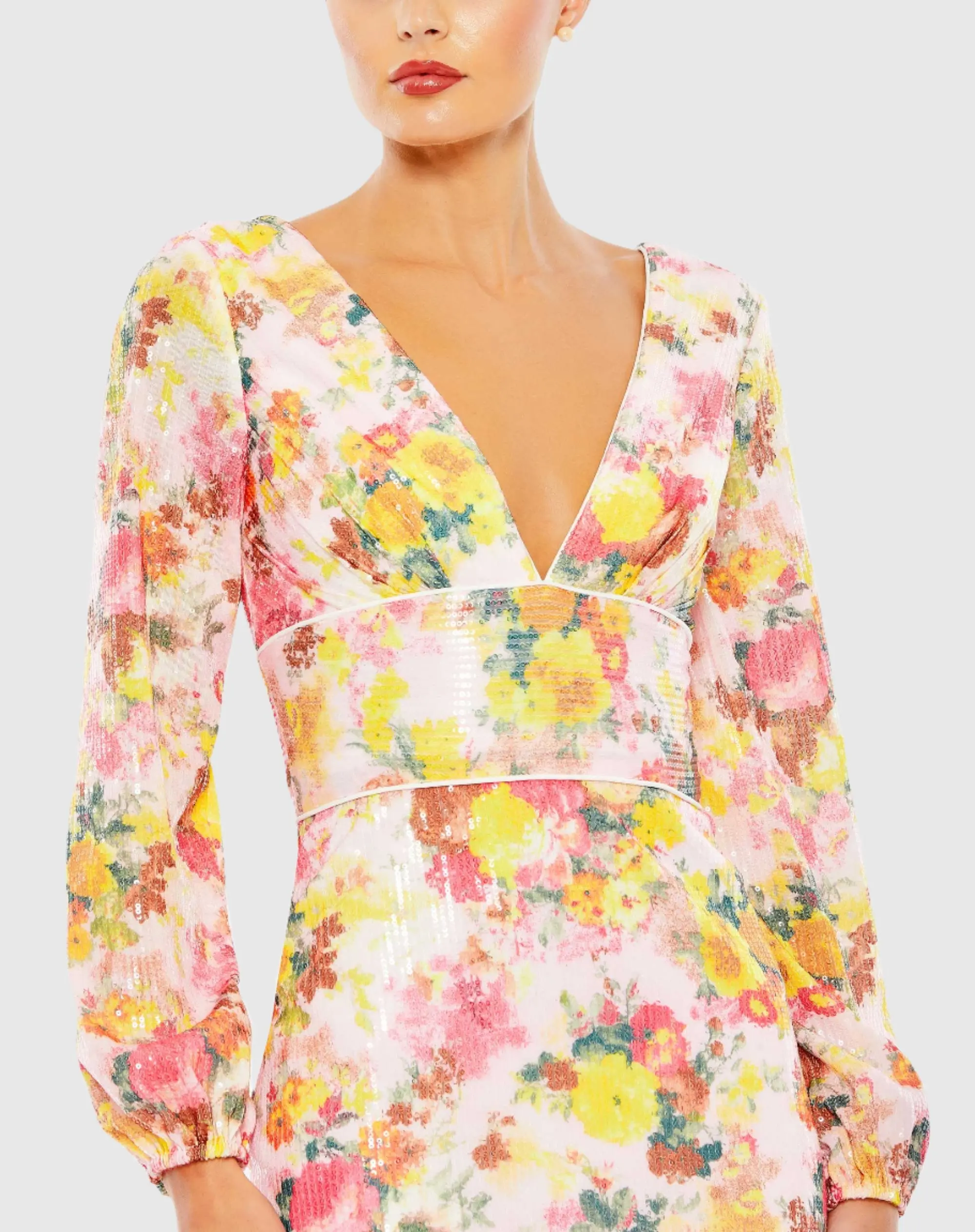Floral Sequined Mini Dress