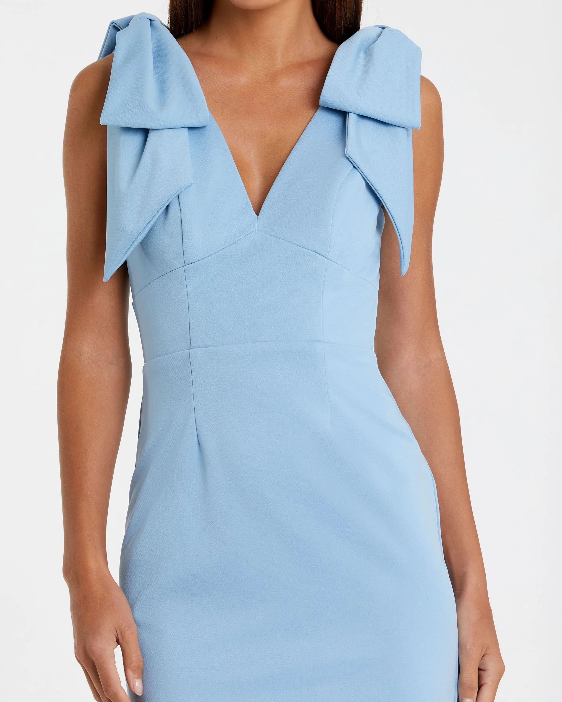 Fitted Midi Dress with Bow Detail
