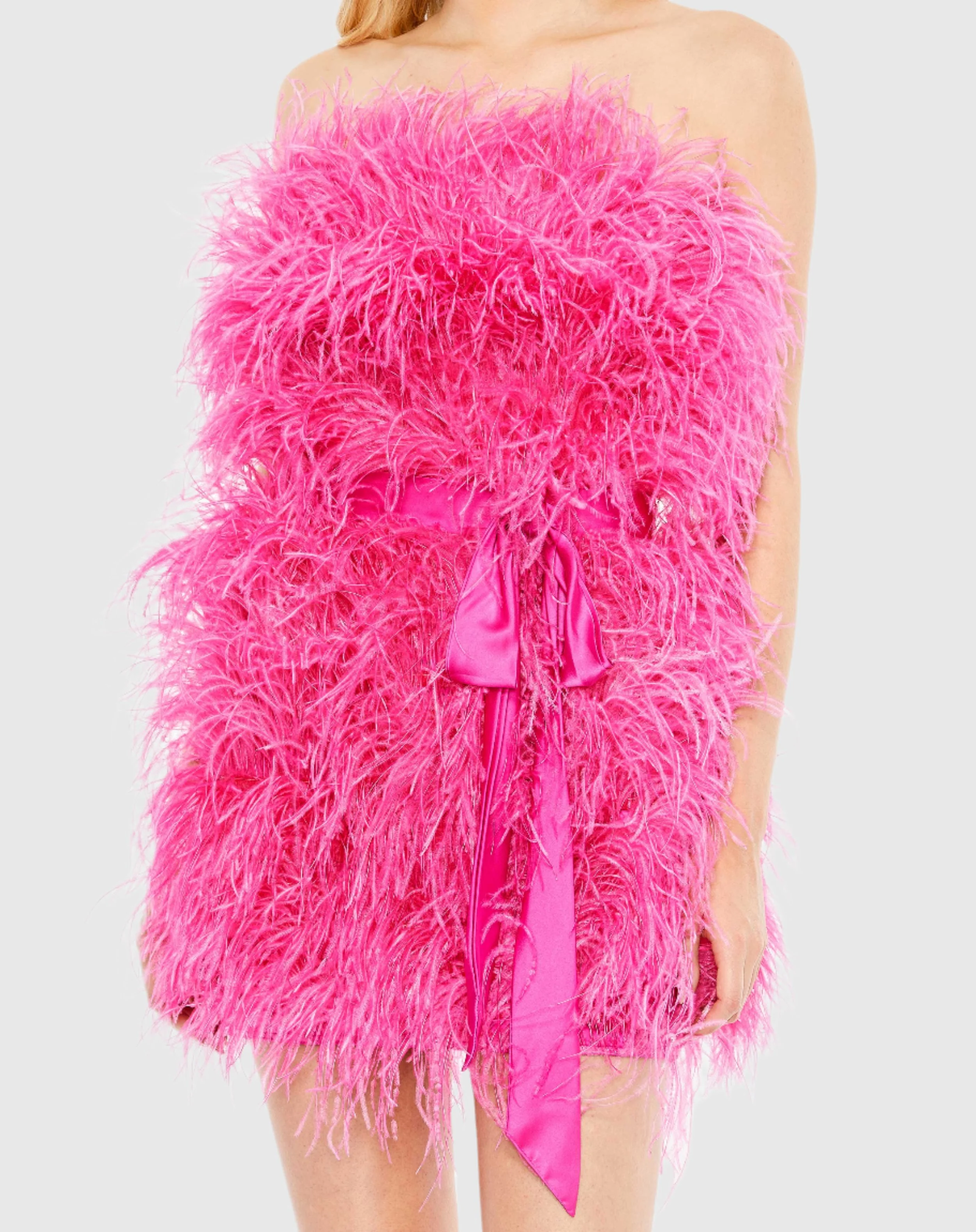 Feather Embellished Mini Dress