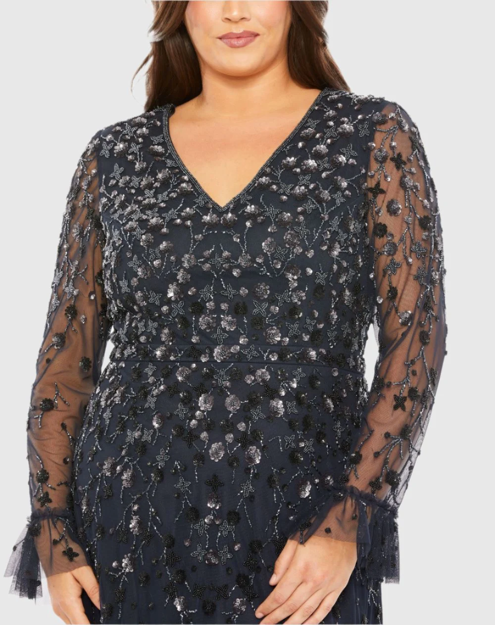 Elegant Flutter Sleeve Gown
