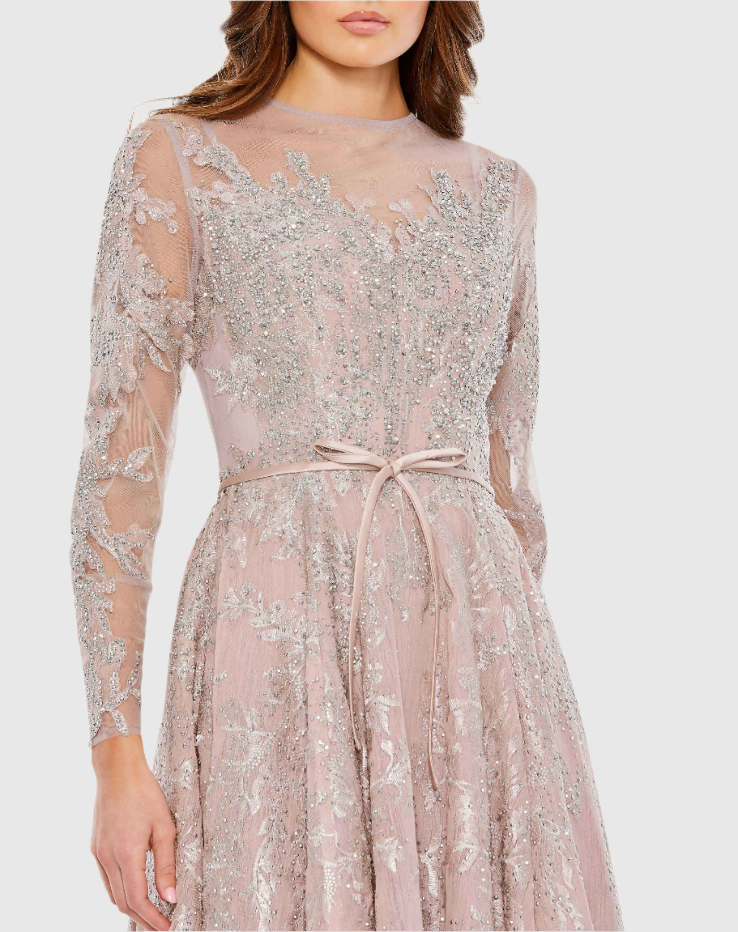 Studded Embellished Belted Dress