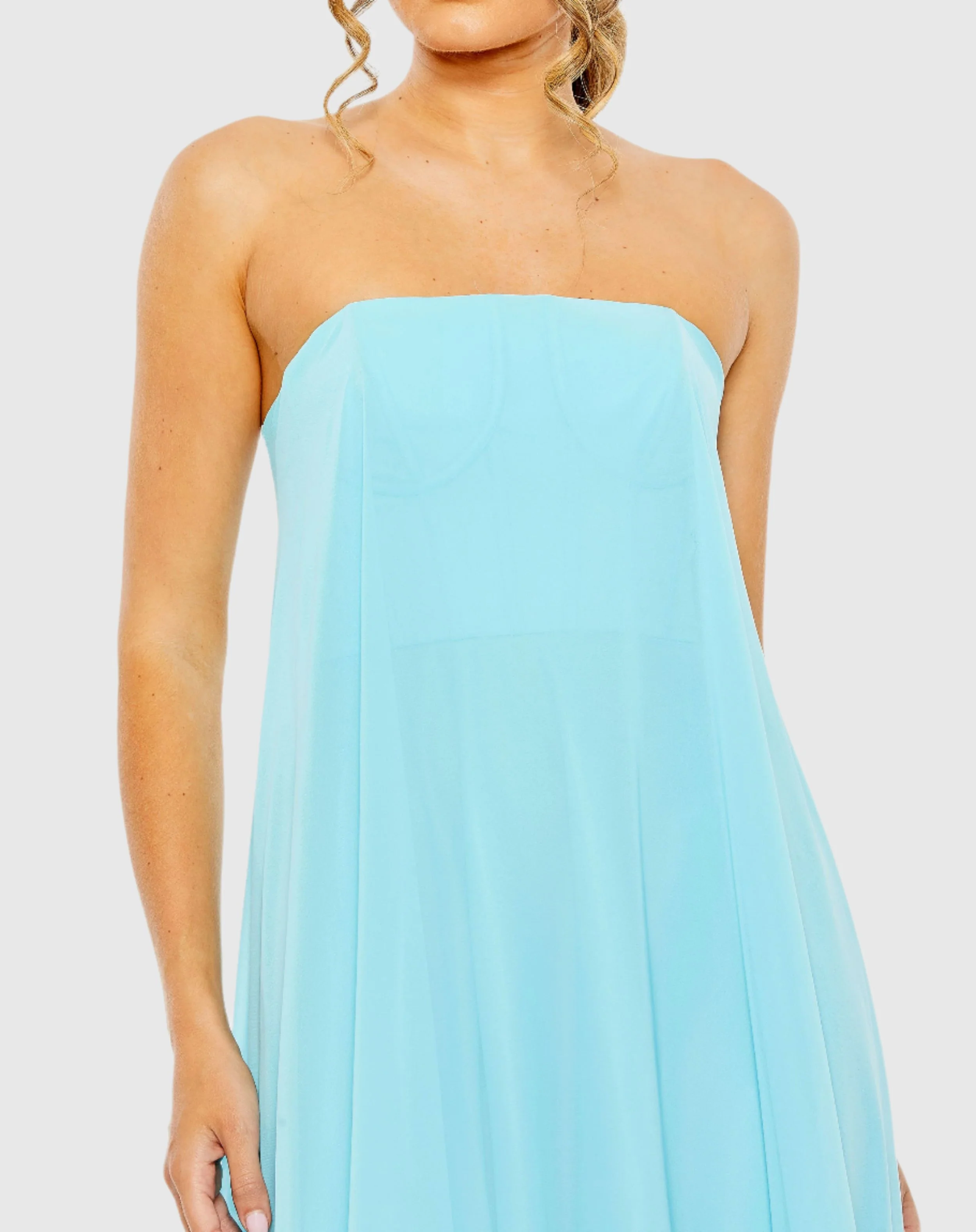 Sleeveless Flowy Feather Hem Dress