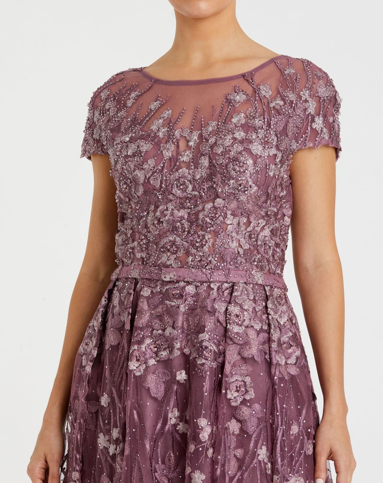 Floral Embellished A Line Gown