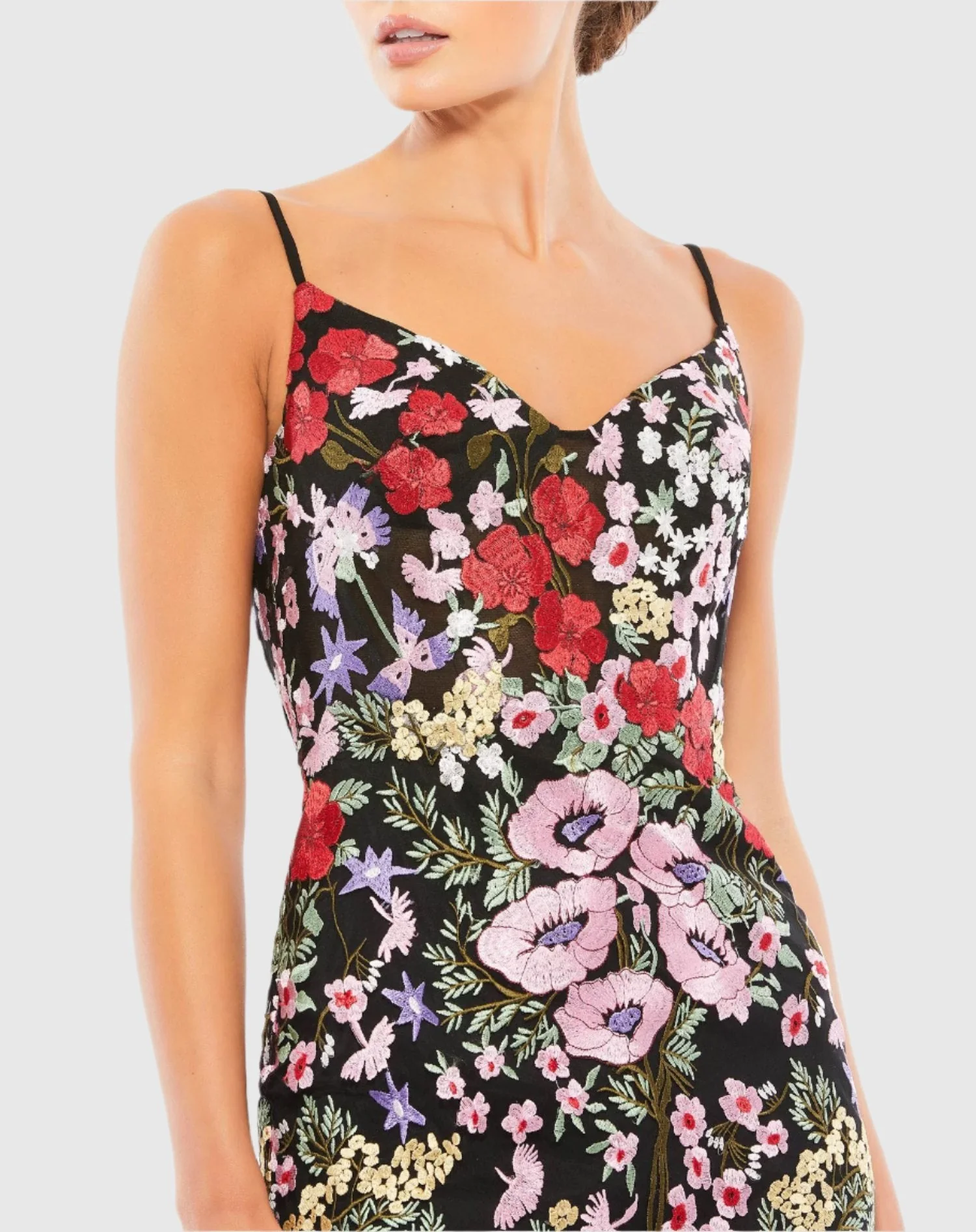 Floral Embroidered Lace Up Mini Dress