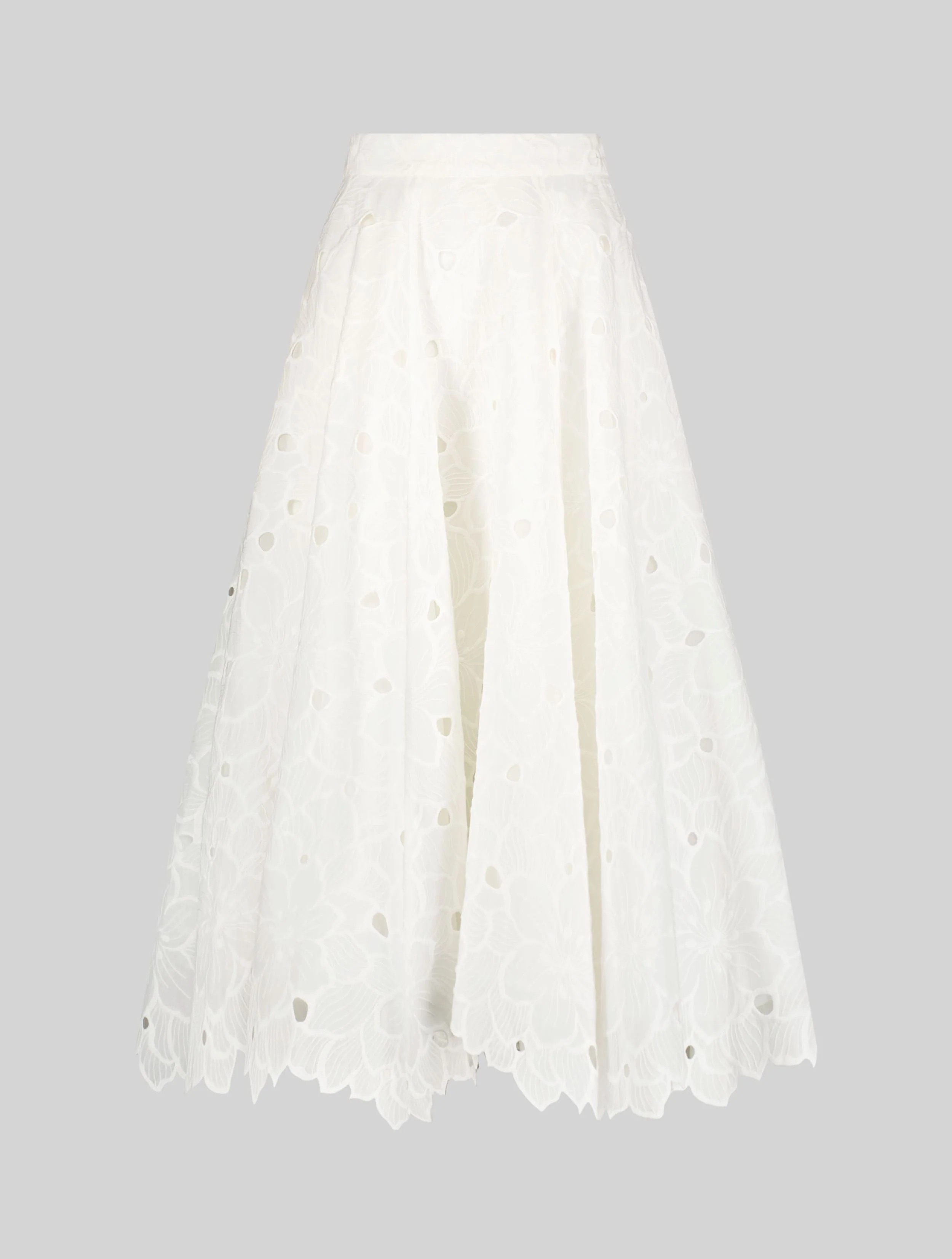 Stitched Bloom A-line Midi Skirt