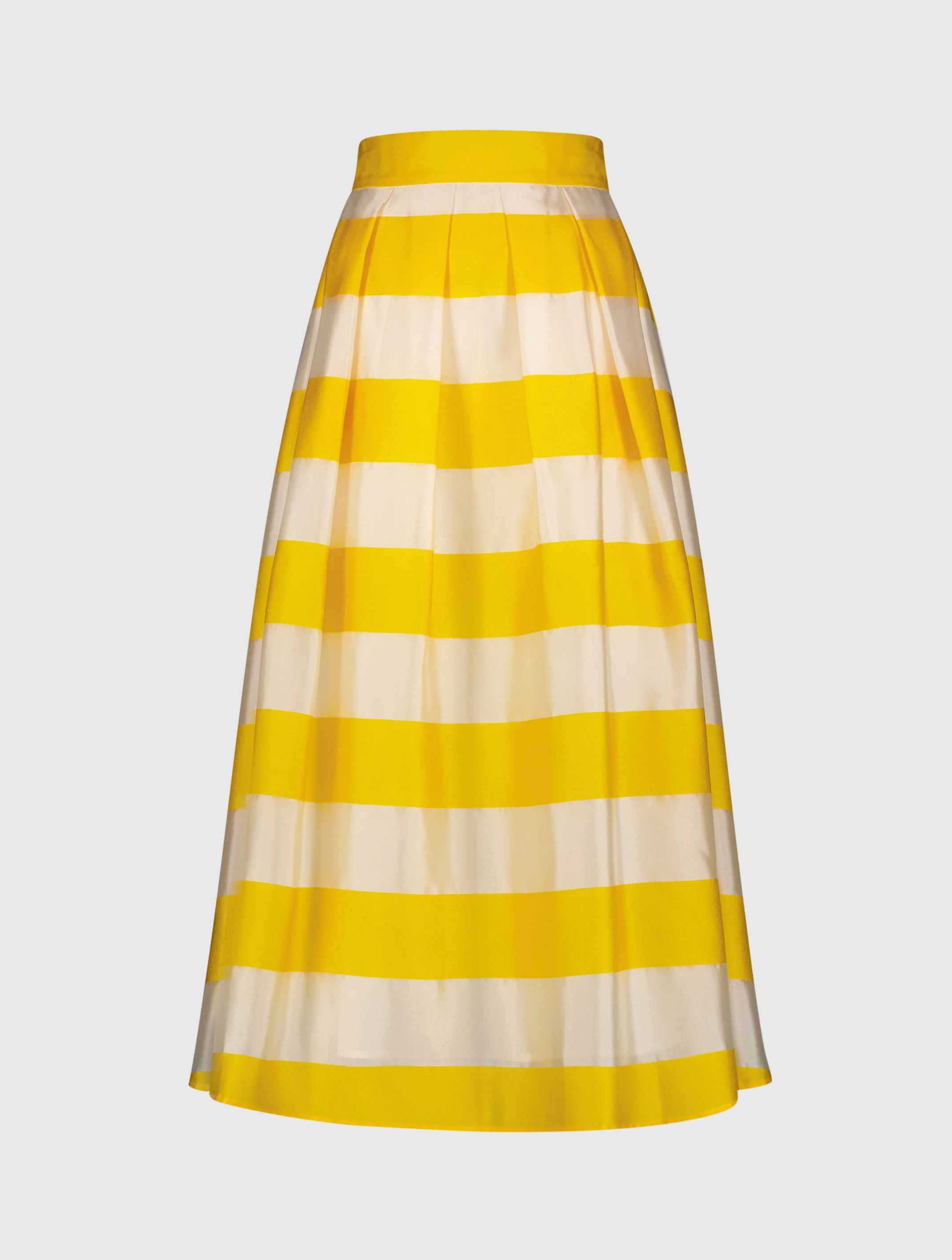 Striped Fabric High Waisted Midi Skirt
