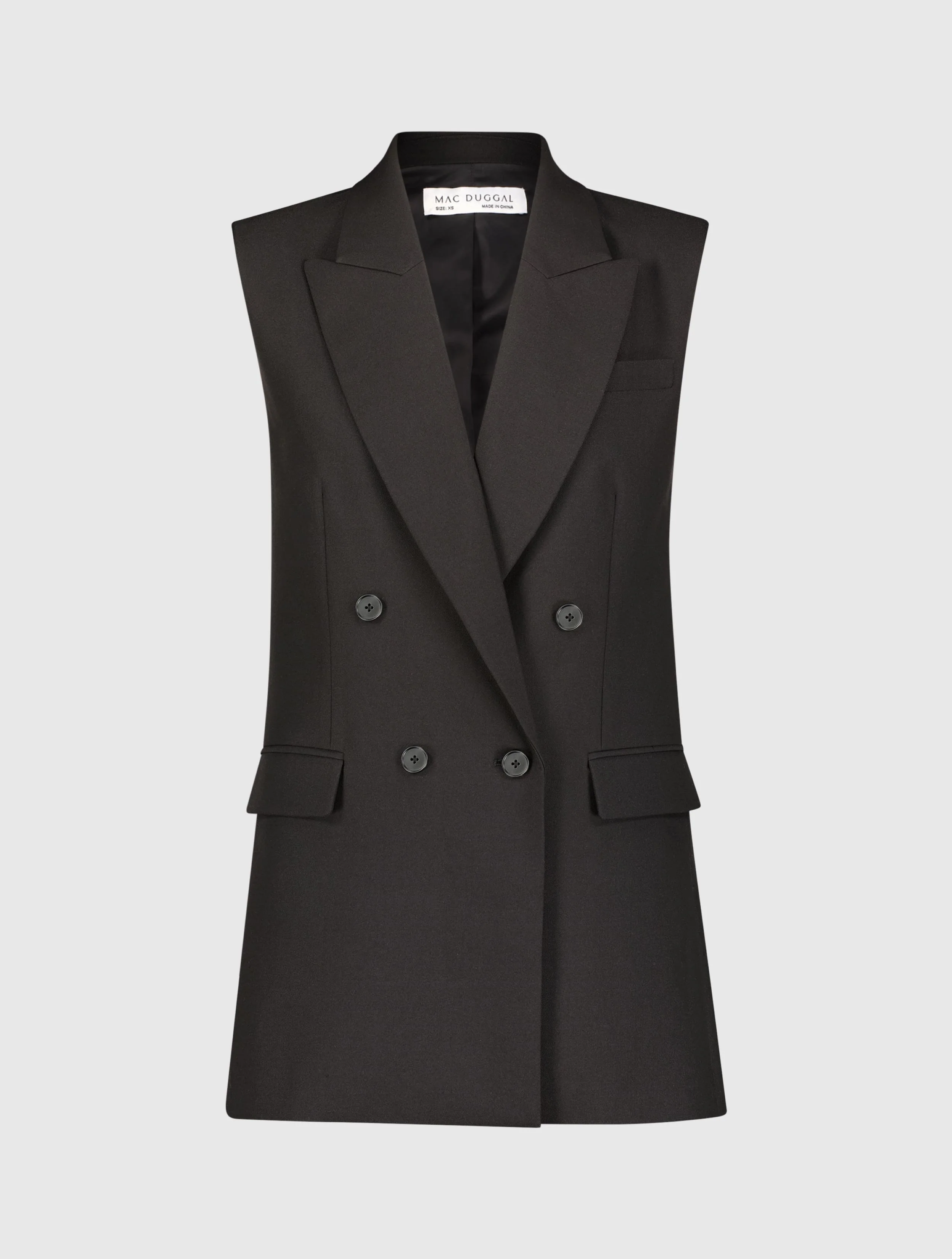 Confused Crepe Sleeveless Blazer Vest