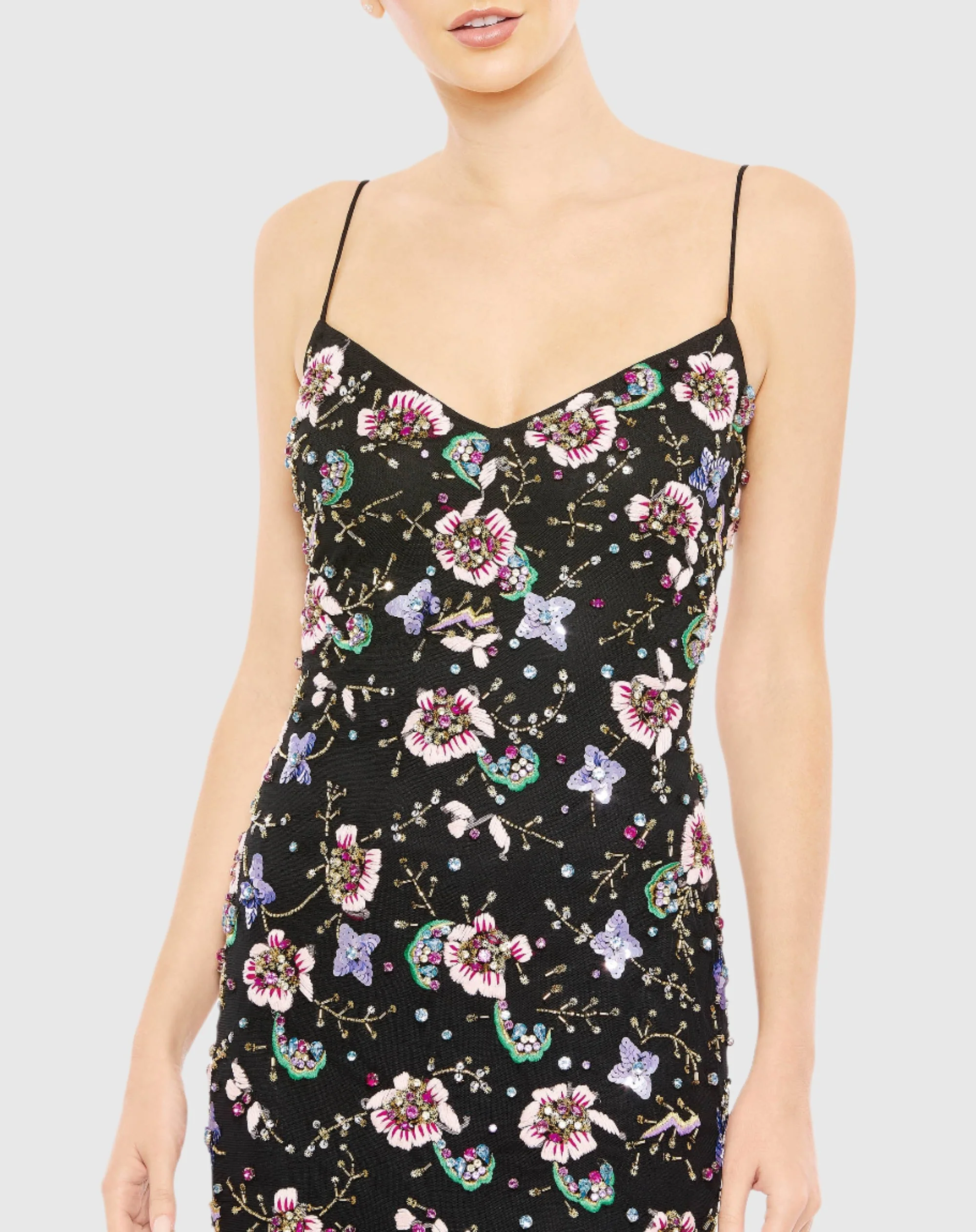 Stitched Decorative Strap Laced Dress