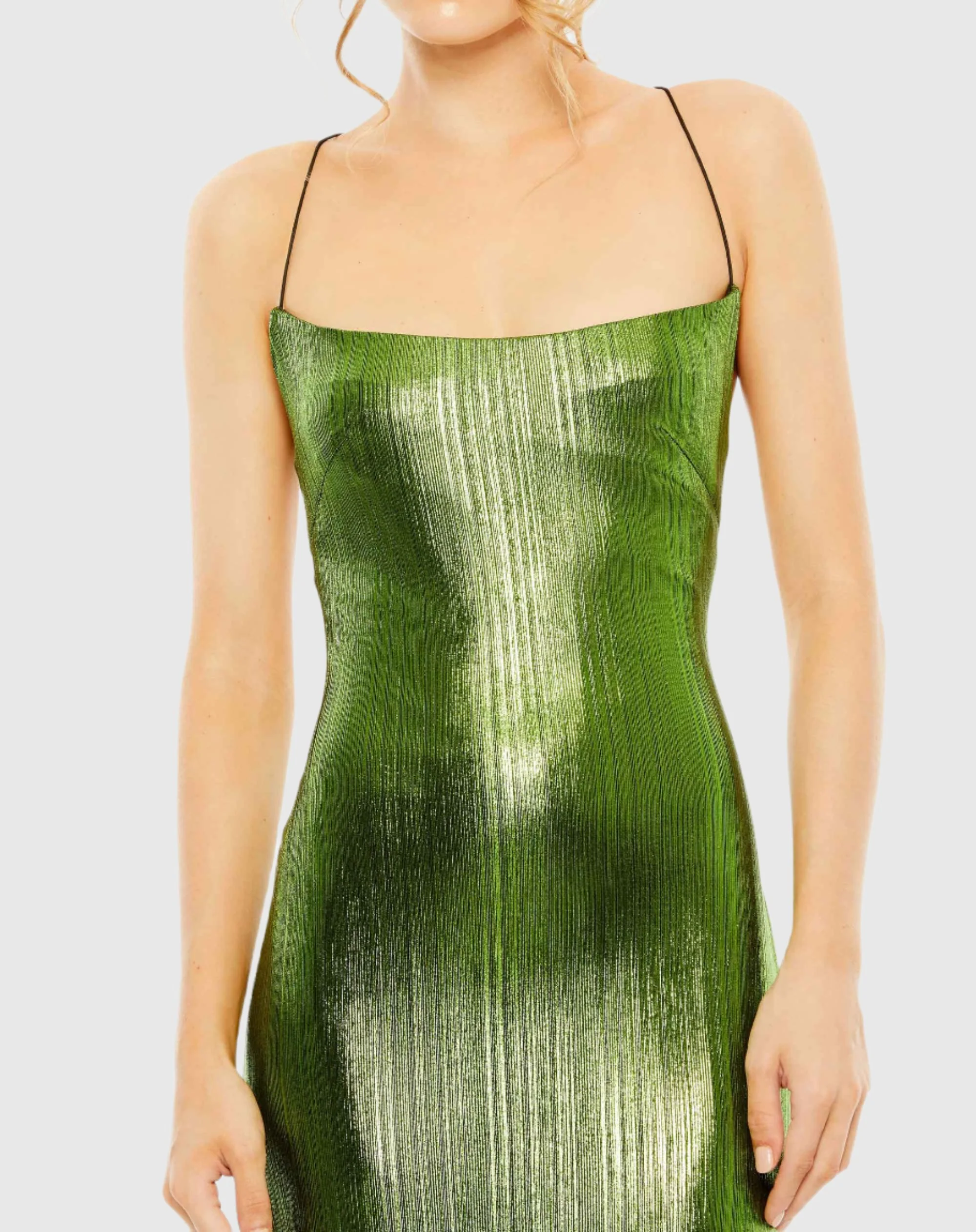 Shimmering Metallic Column Gown