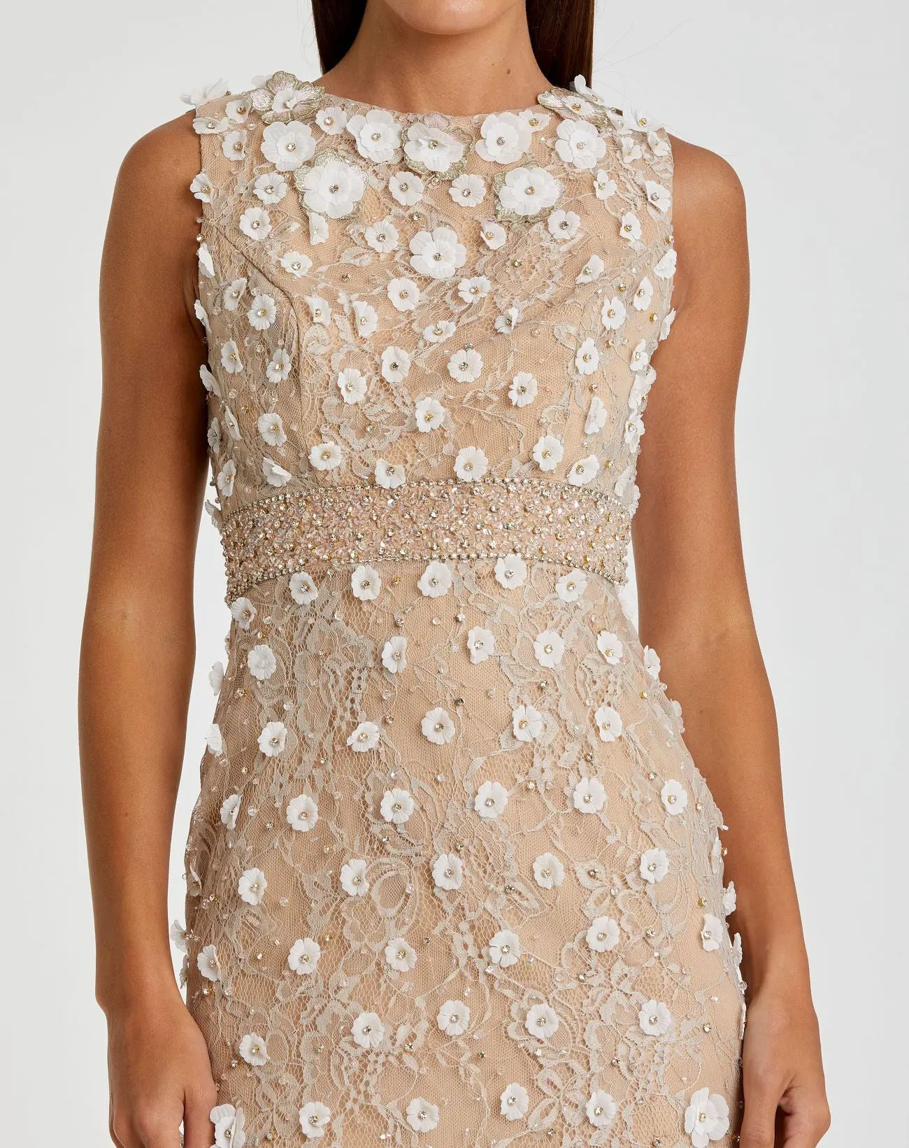 Floral Mesh Overlap Dress