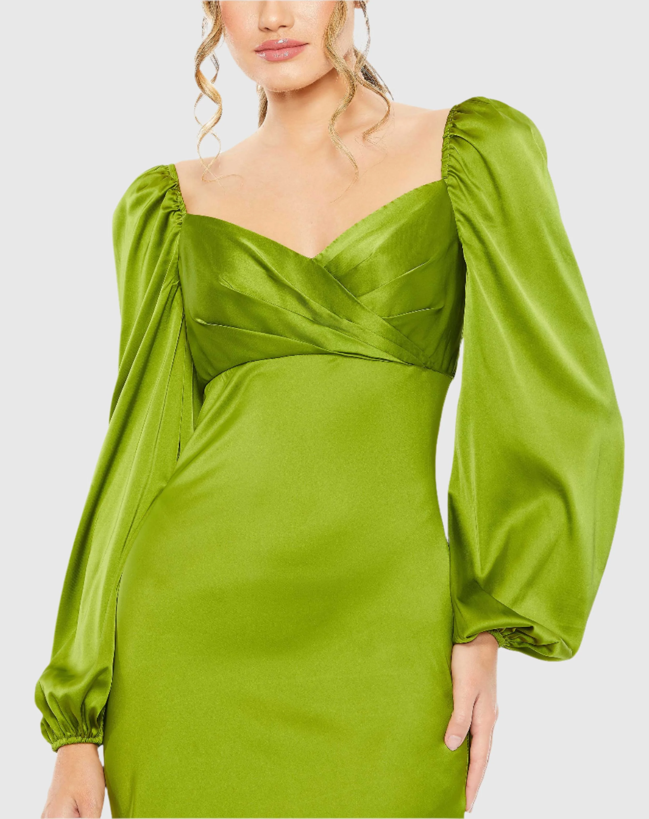 Green Puff Sleeve Gown