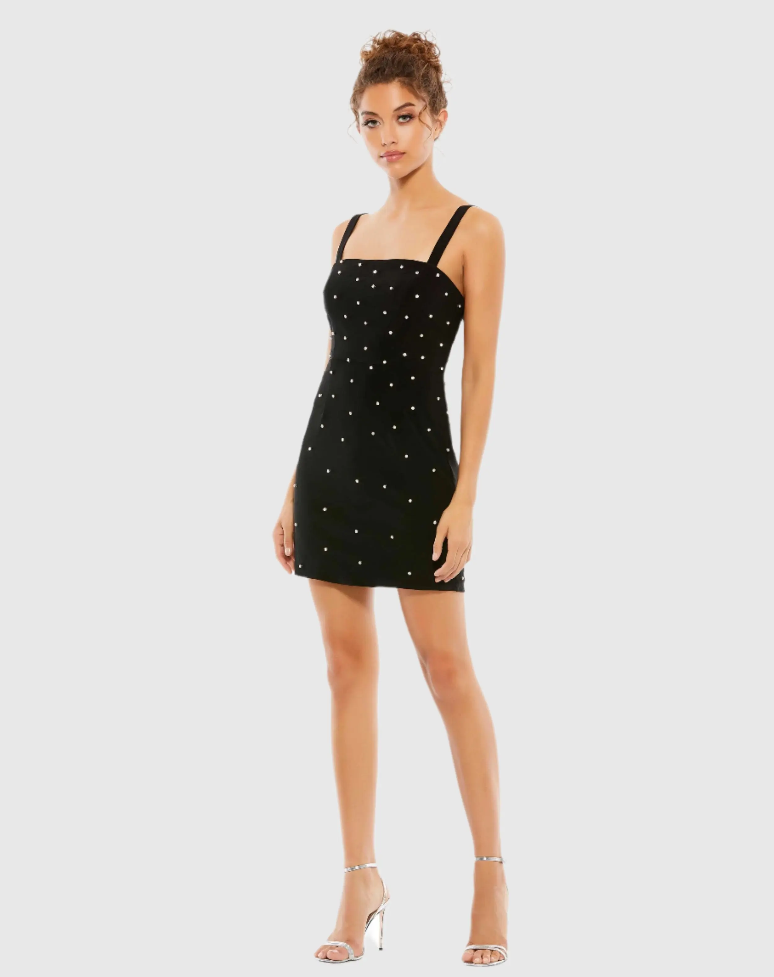 Studded Open Back Mini Dress