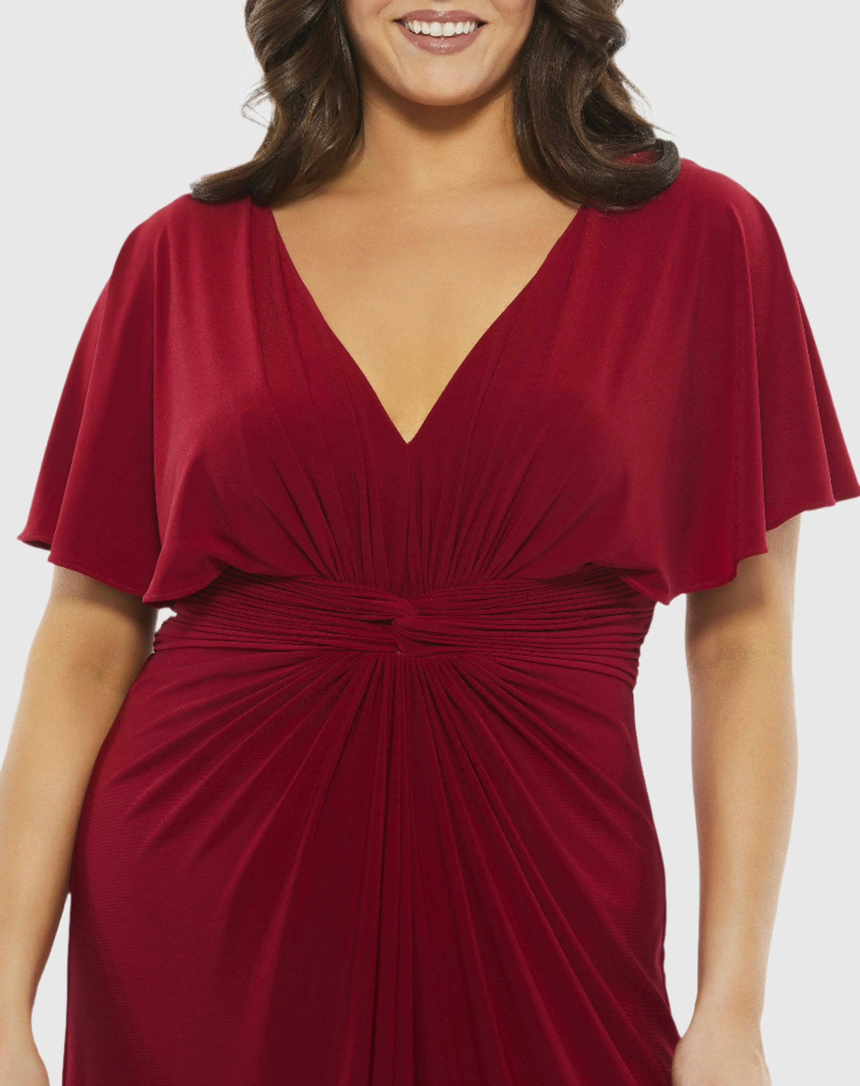 Twist Waist Jersey Gown (Plus)