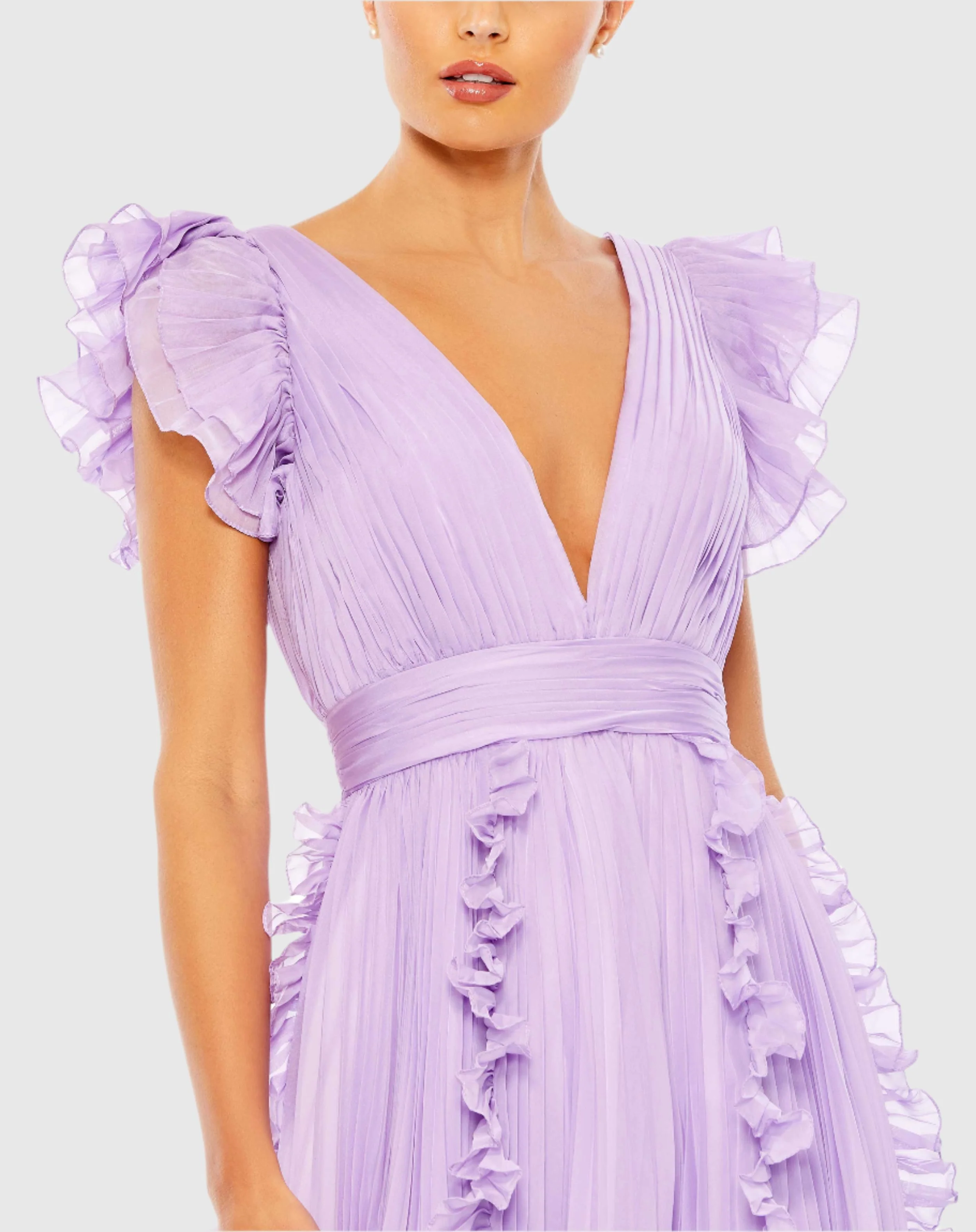 Pink Fluffy Sleeveless Flowy A Line Dress