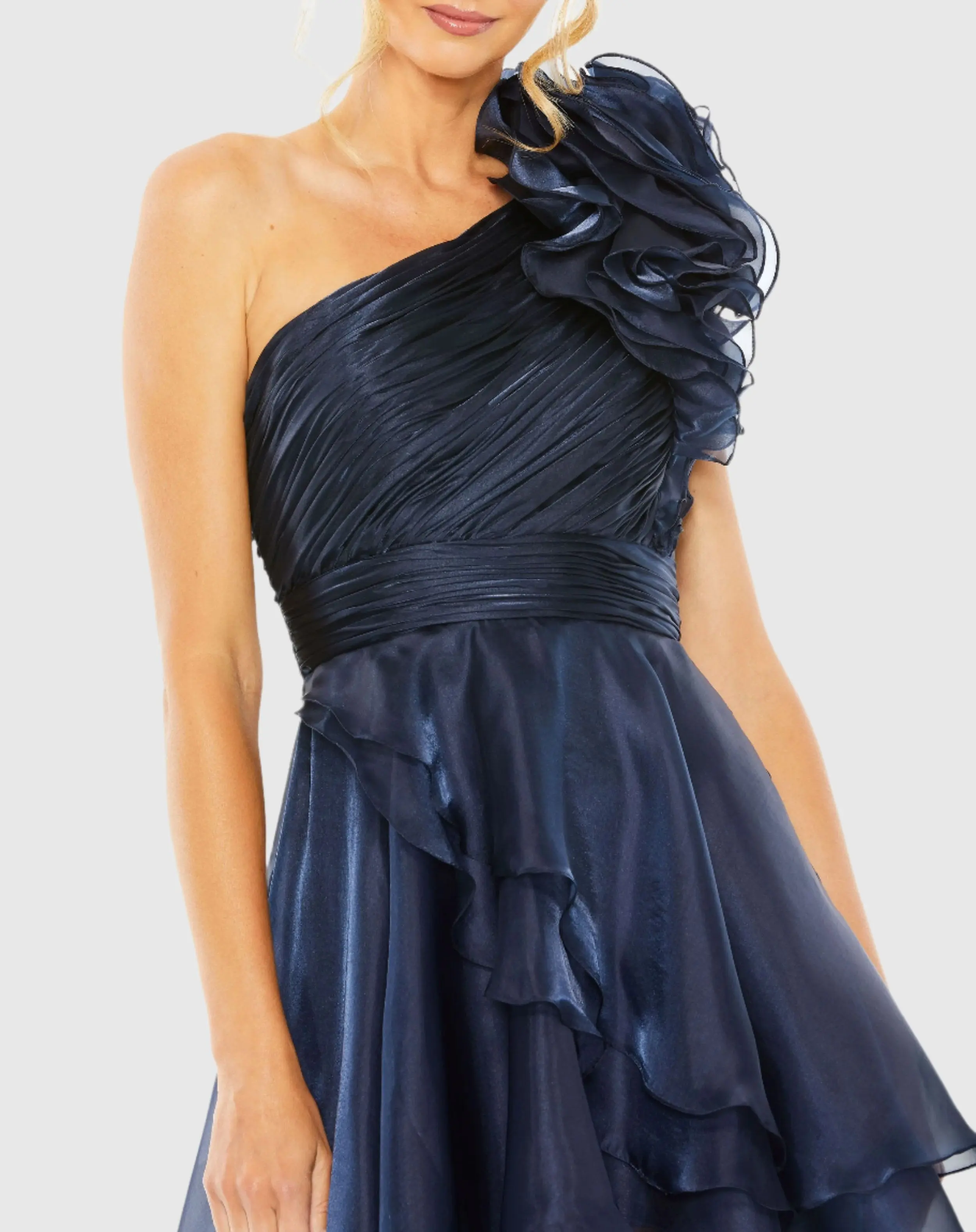 Blue Open Back Flared Dress
