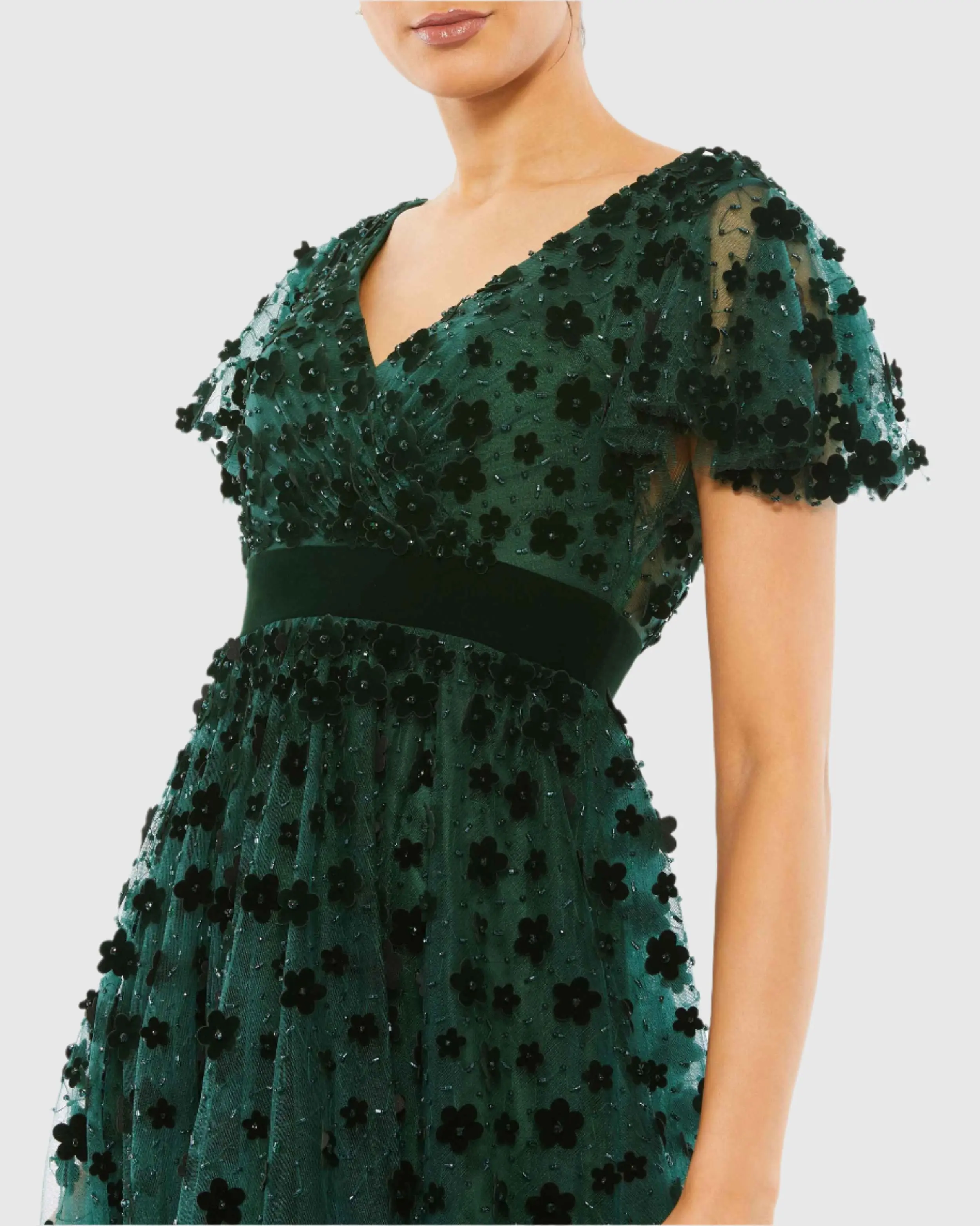 Elegant Velvet Butterfly Sleeve Midi Dress