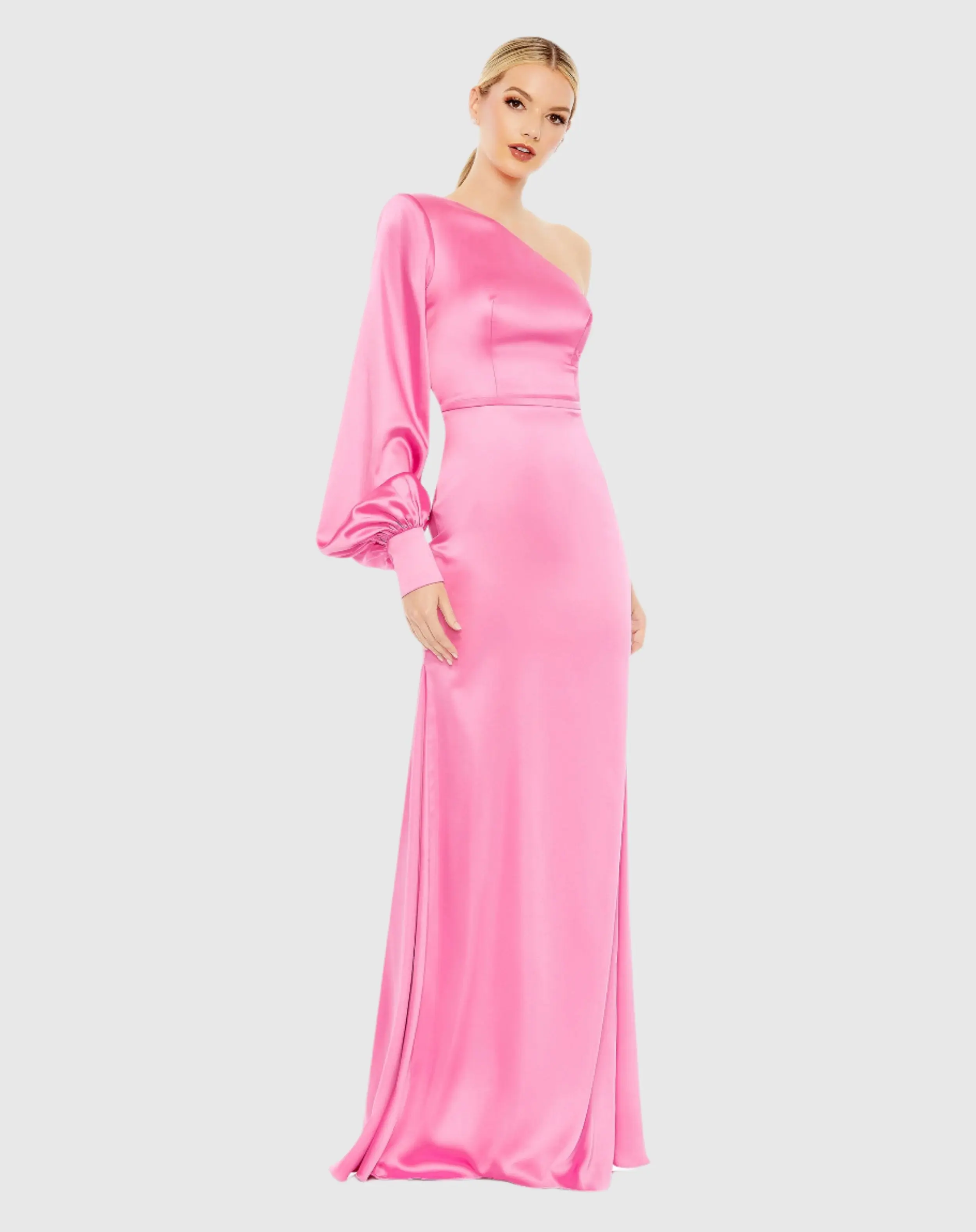 One Shoulder Bishop Sleeve Dress