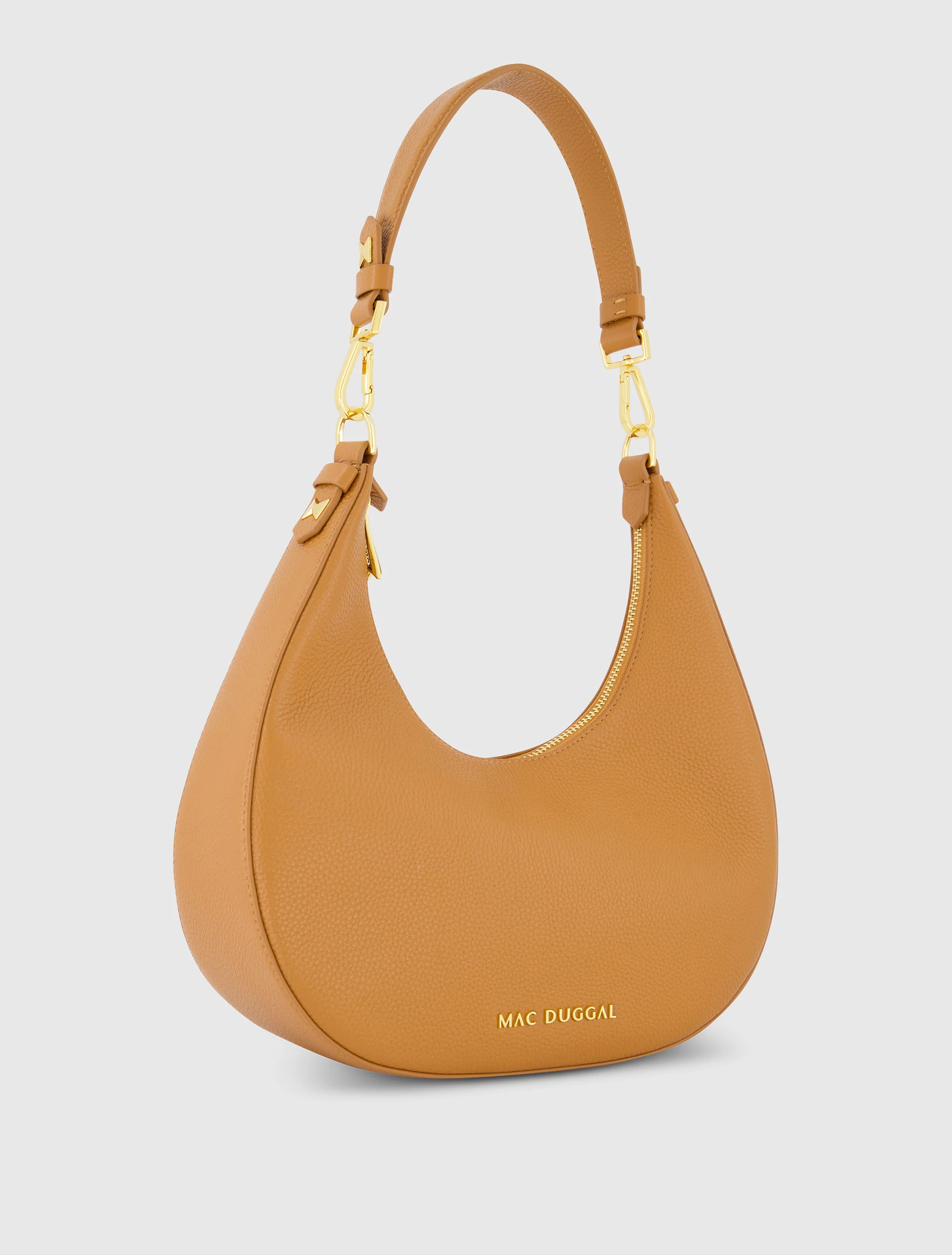 Leather Hobo Bag With Metal Hardware