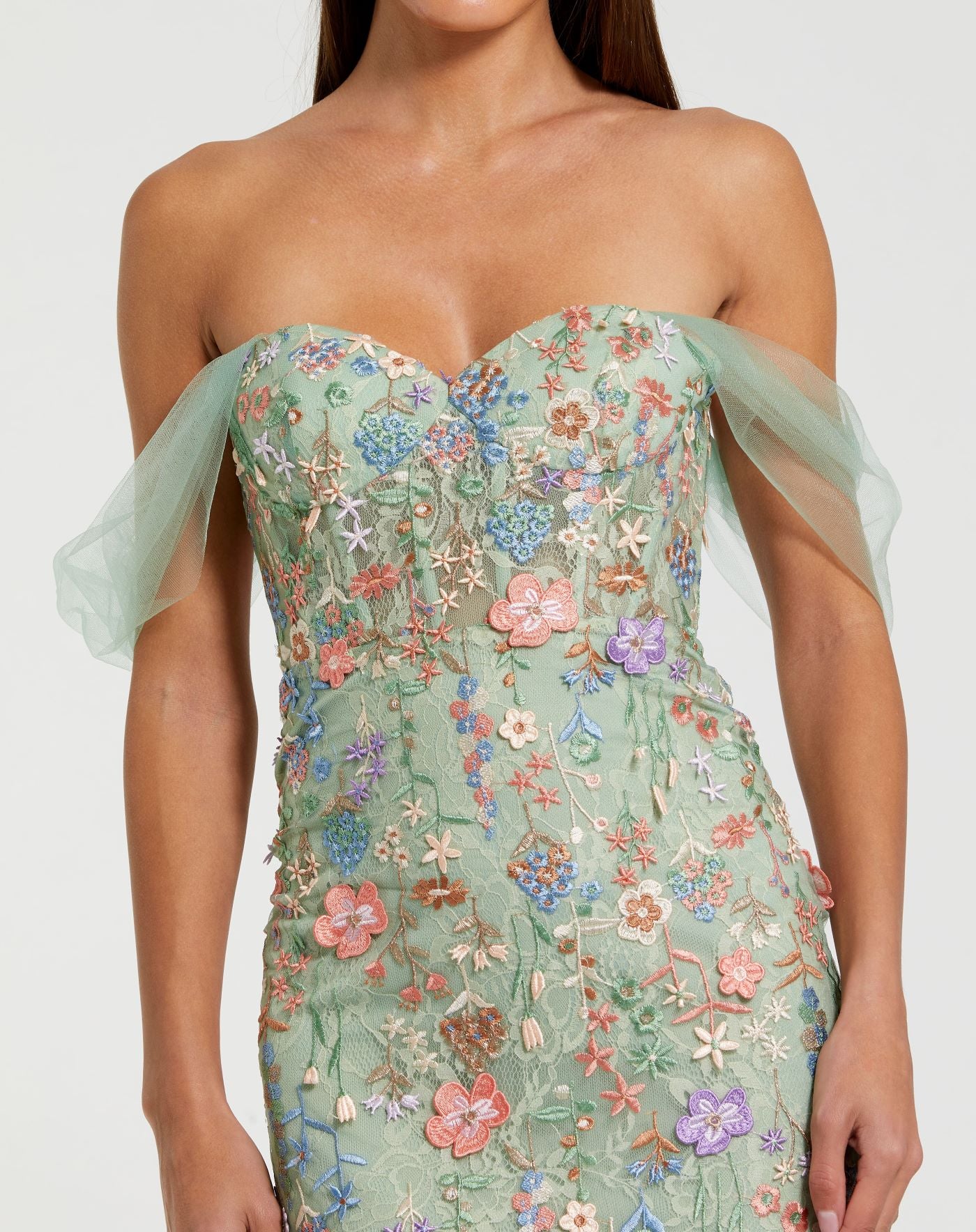 Floral Embroidered Bustier Dress