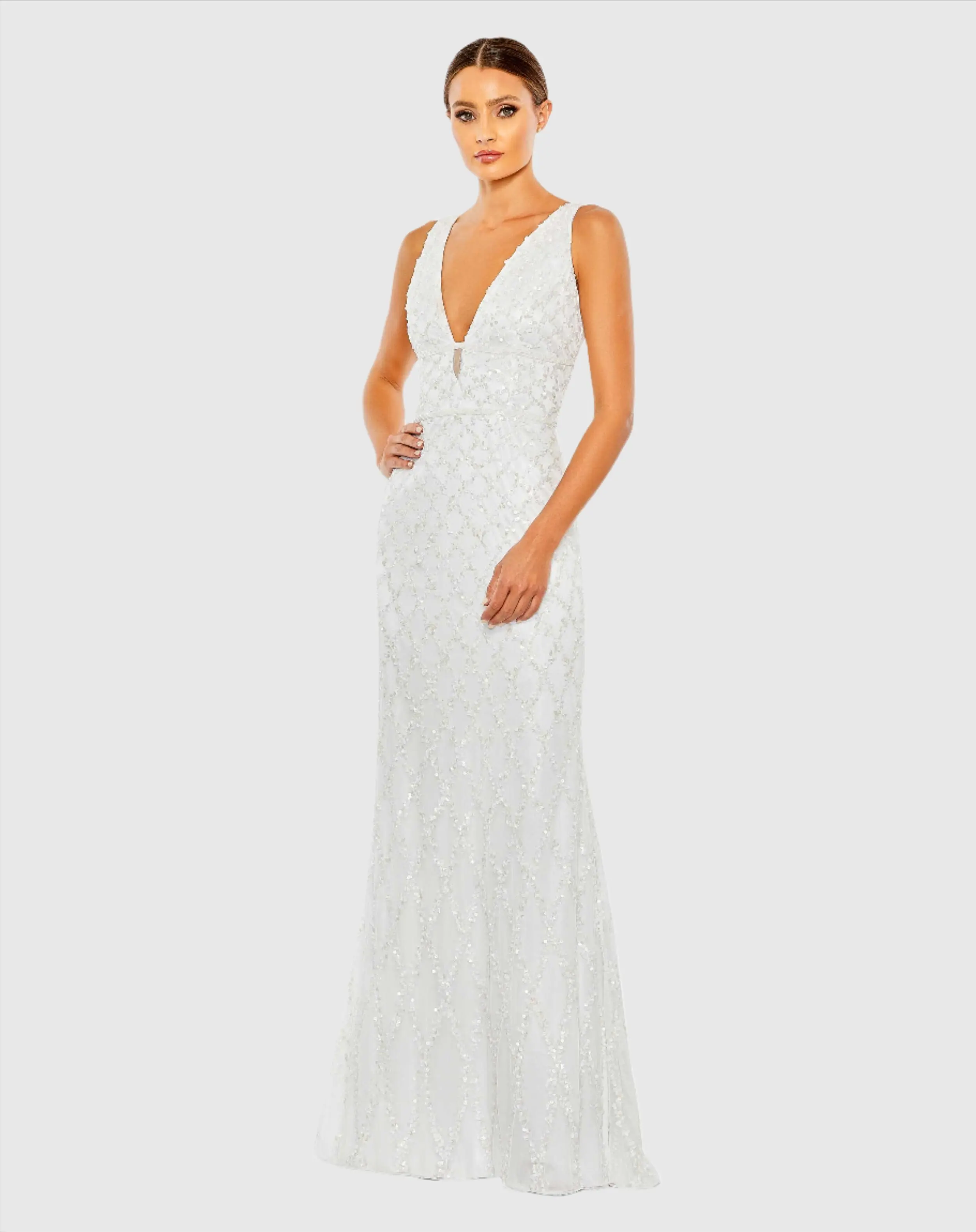 Lattice Sequined Gown