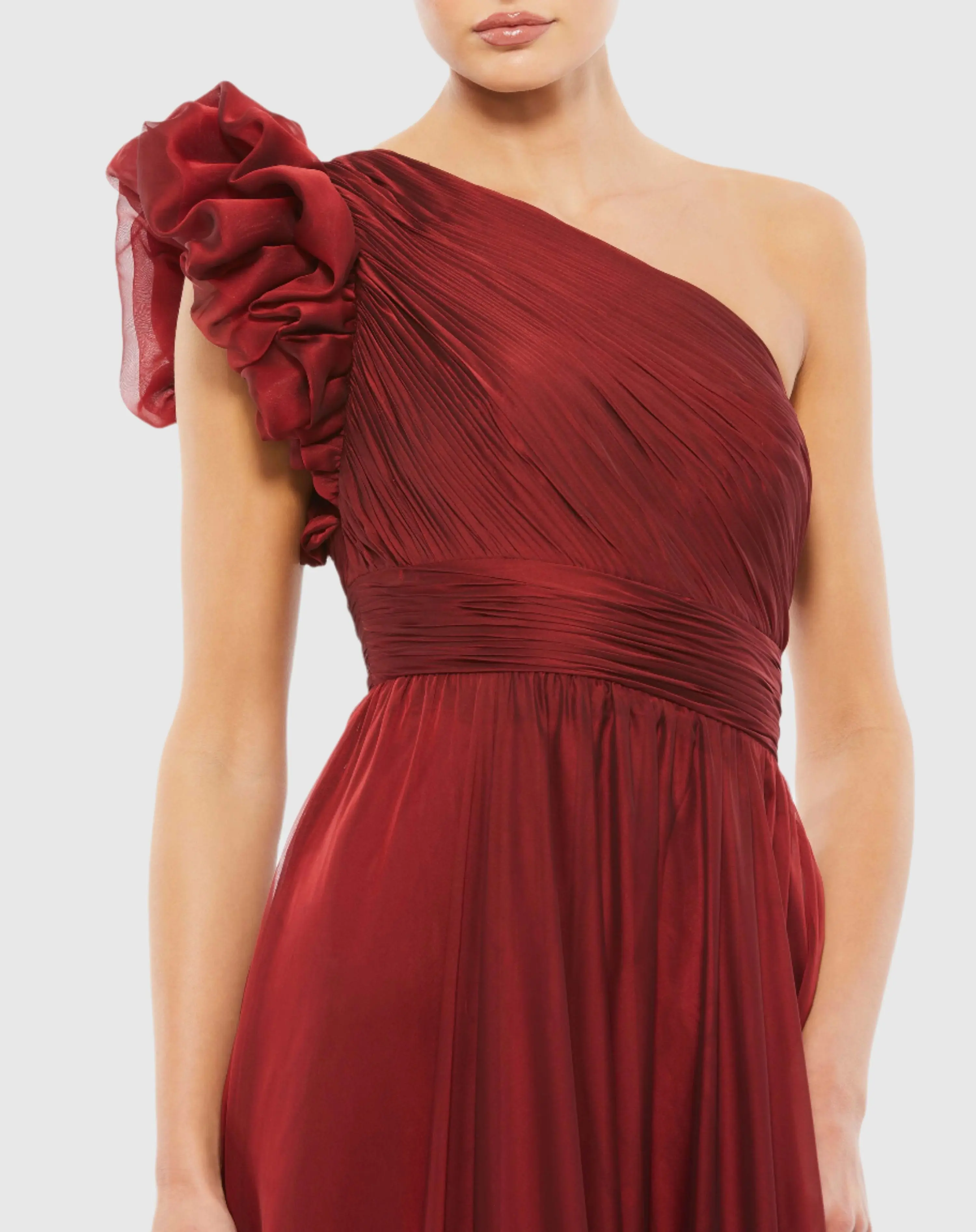 Organza Pleated Gown
