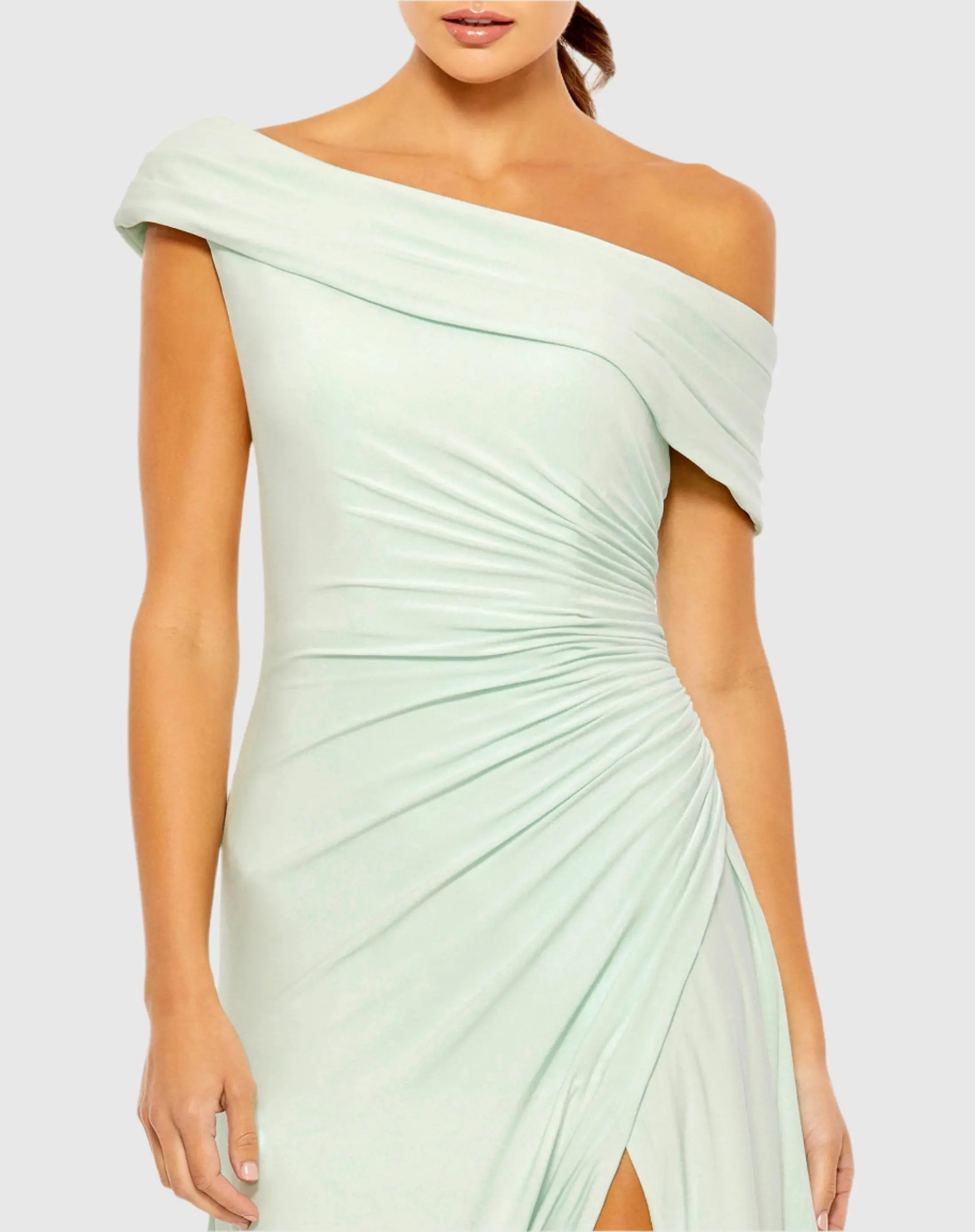 Ruched Off The Shoulder Midi Dress