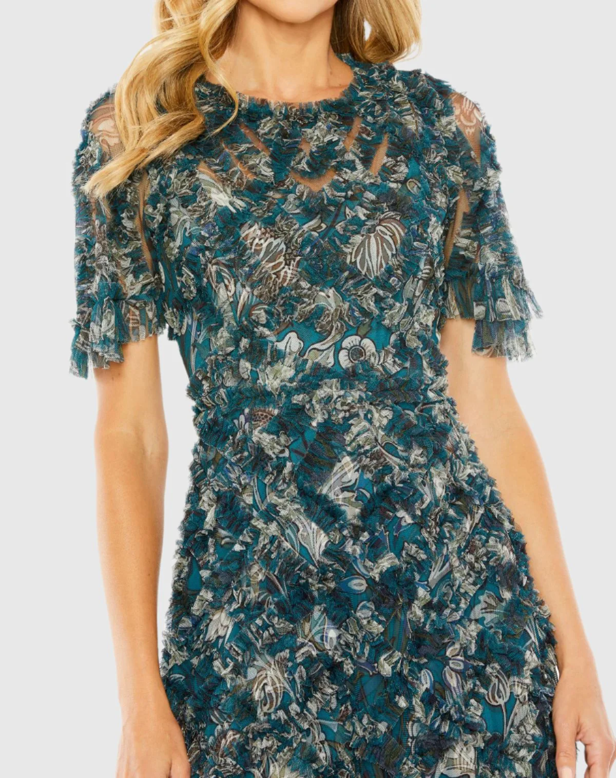 Floral Ruffle Detail Maxi Dress