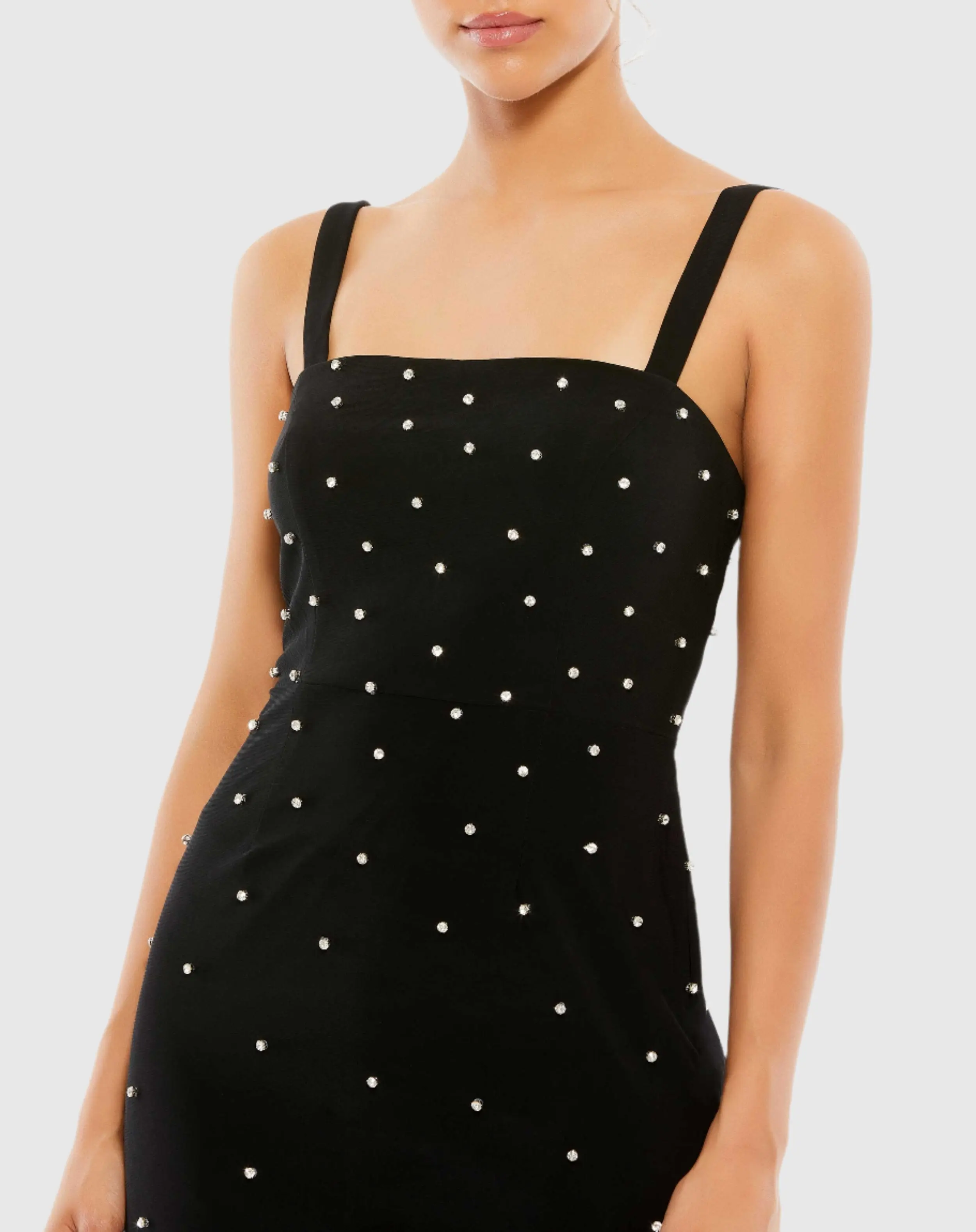 Studded Open Back Mini Dress
