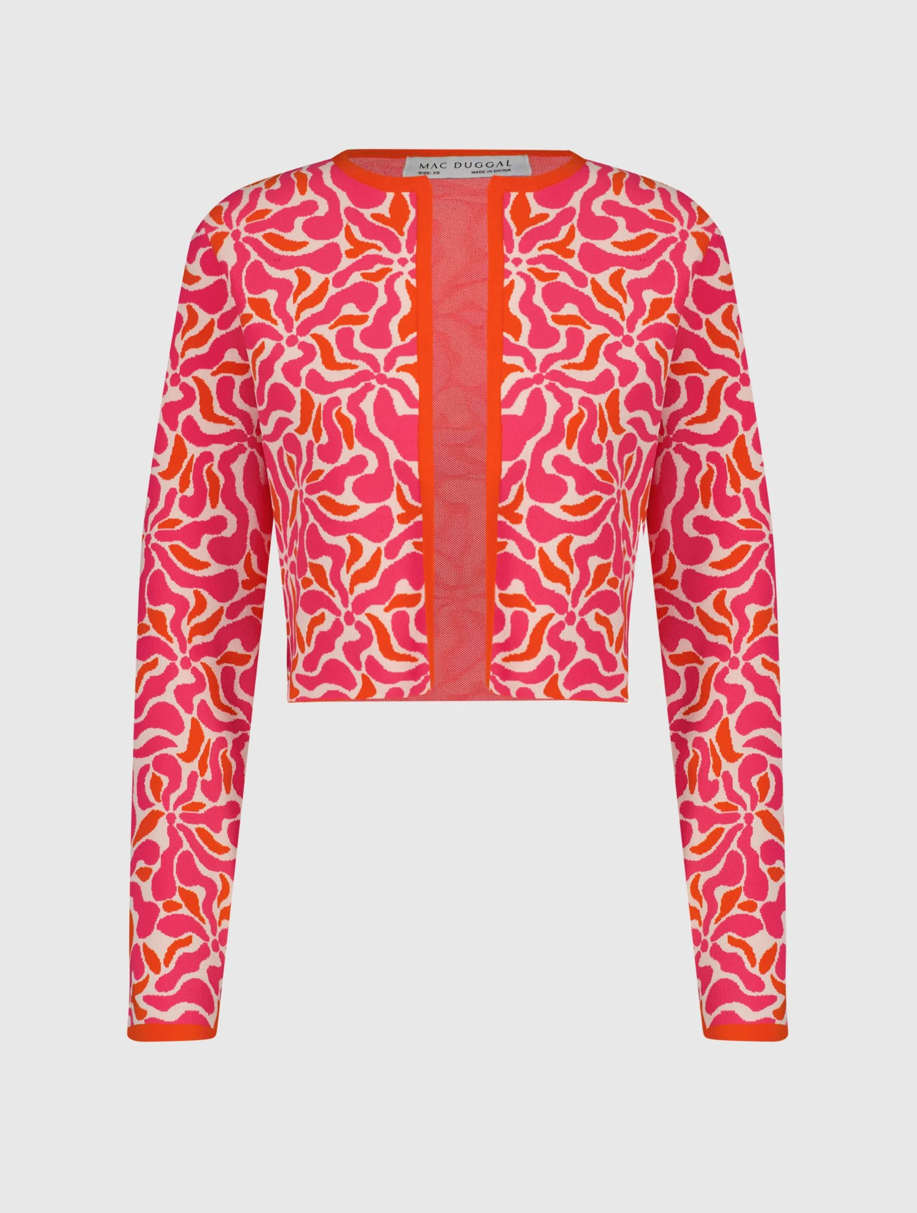 Long Sleeve Knit Floral Cardigan