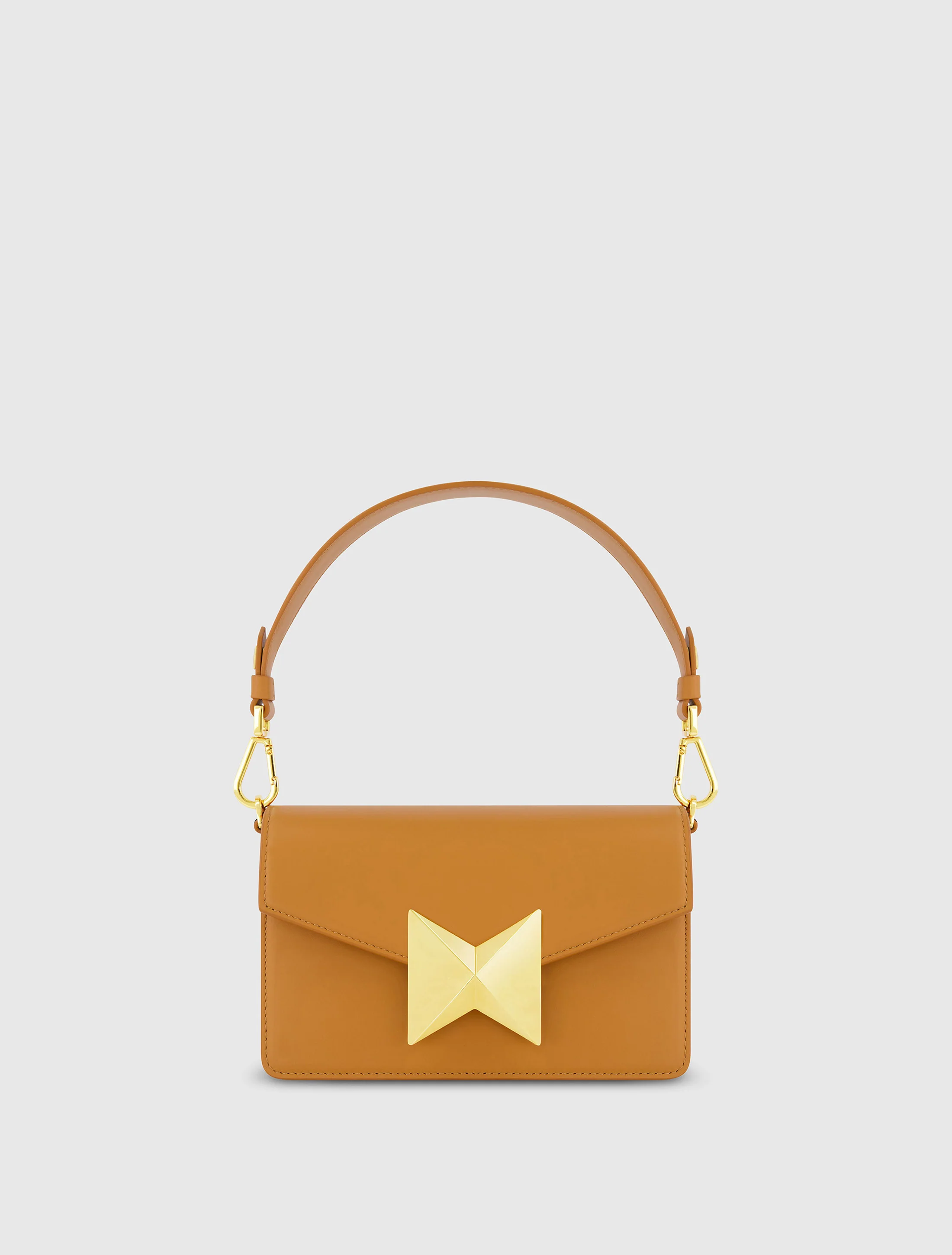 Mini Leather Shoulder Bag with Gold Hardware