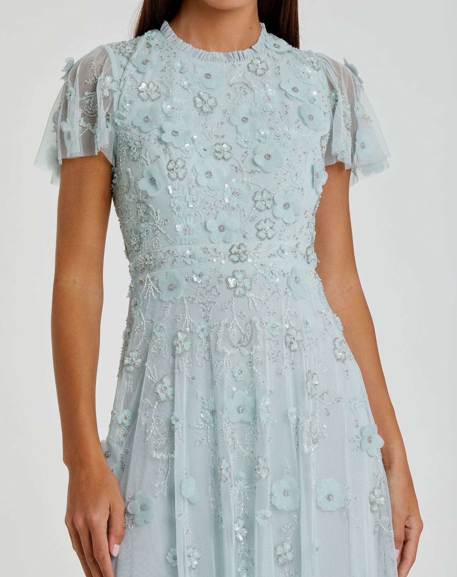 Sparkling Mesh Overlap Dress