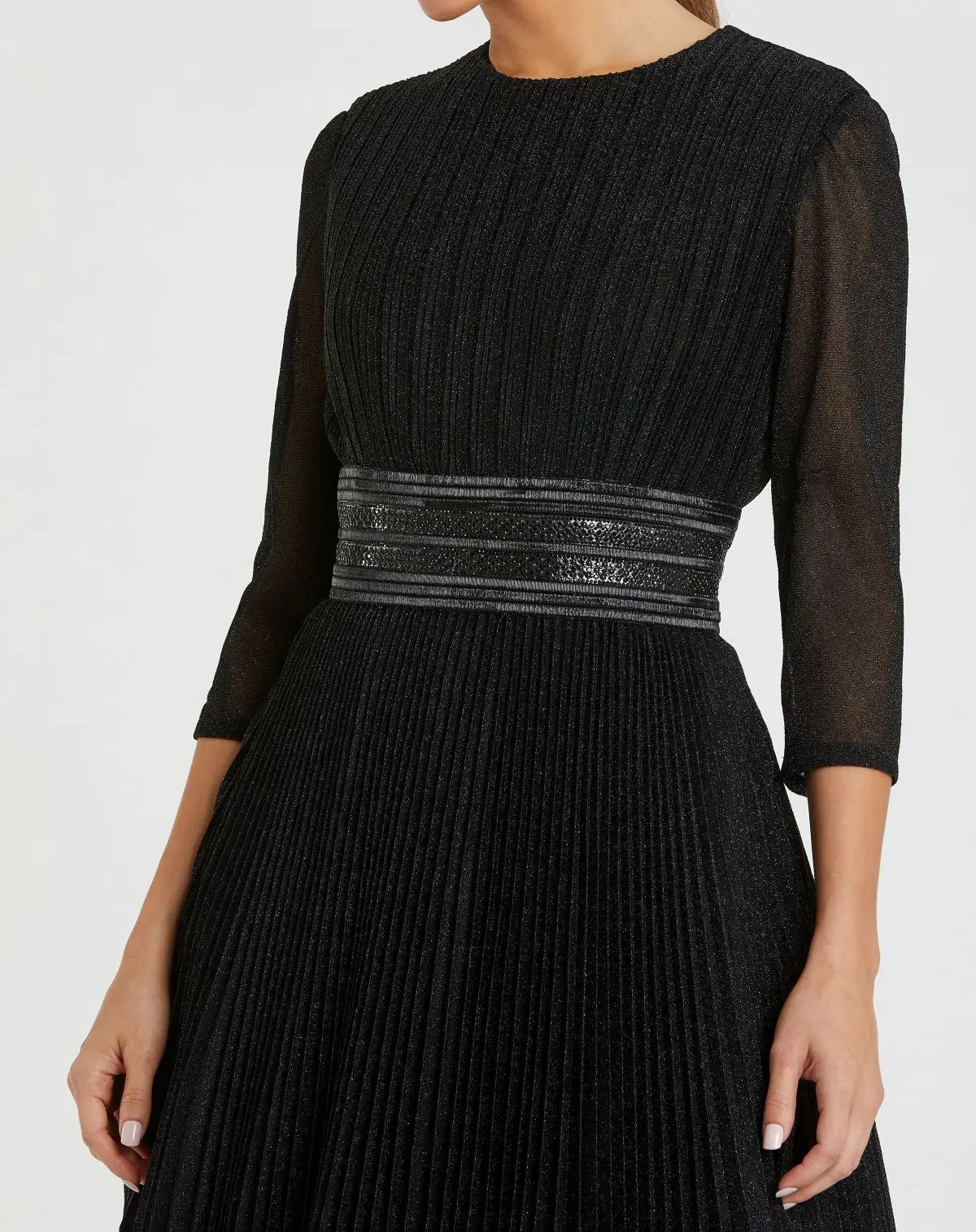 Shimmering Pleated A Line Gown