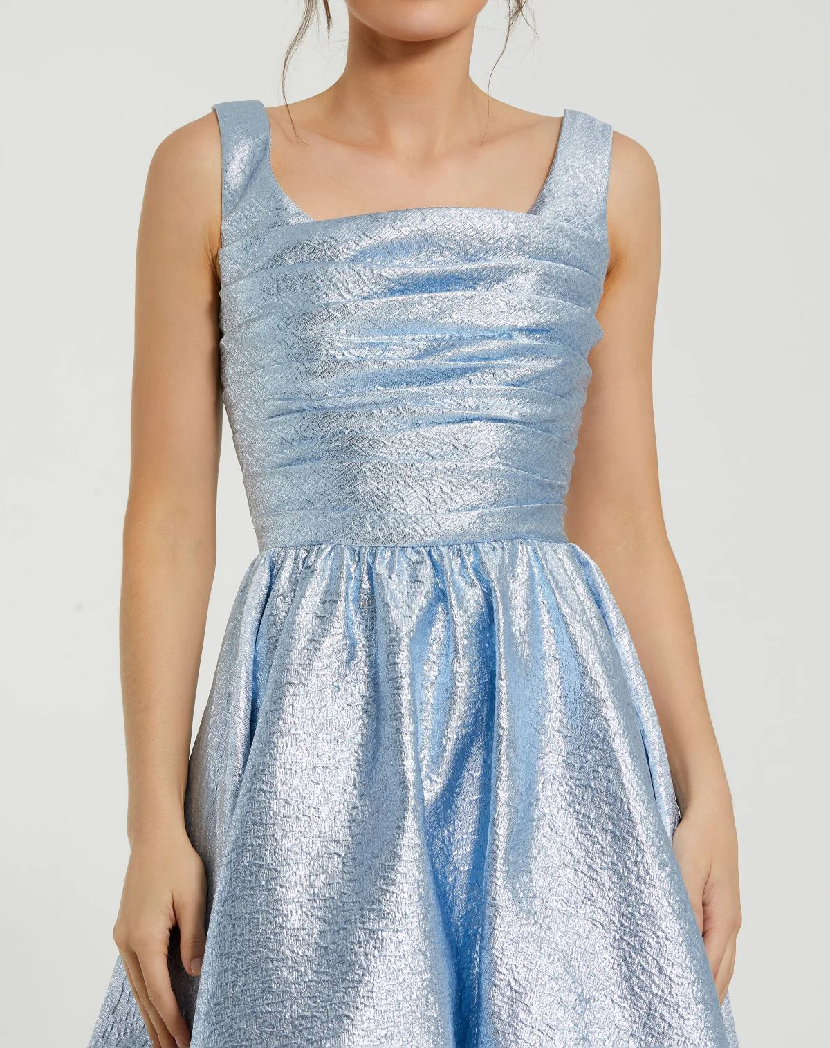 Square Neck Sleeveless A Line Midi Dress