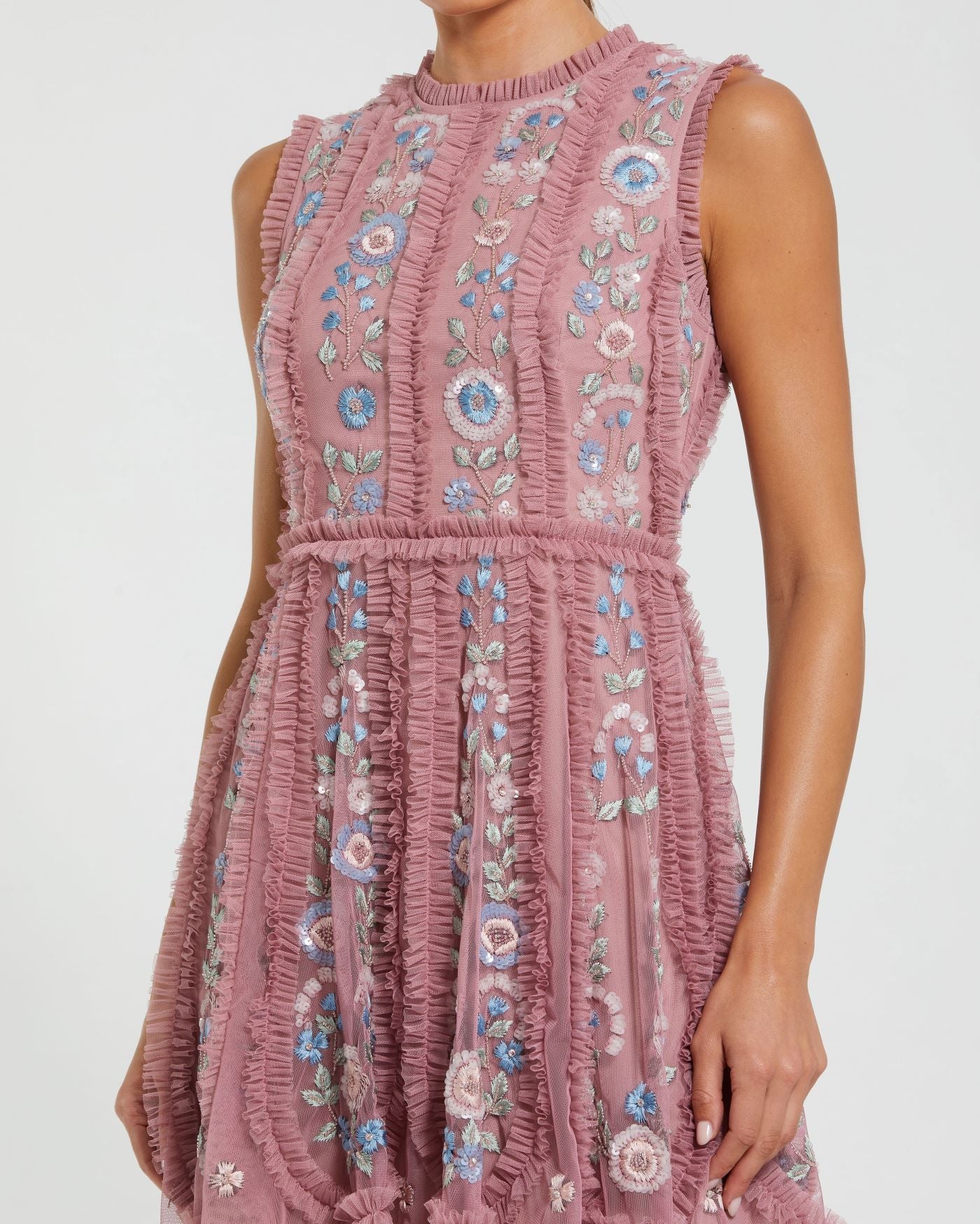 Embroidered Mini Dress