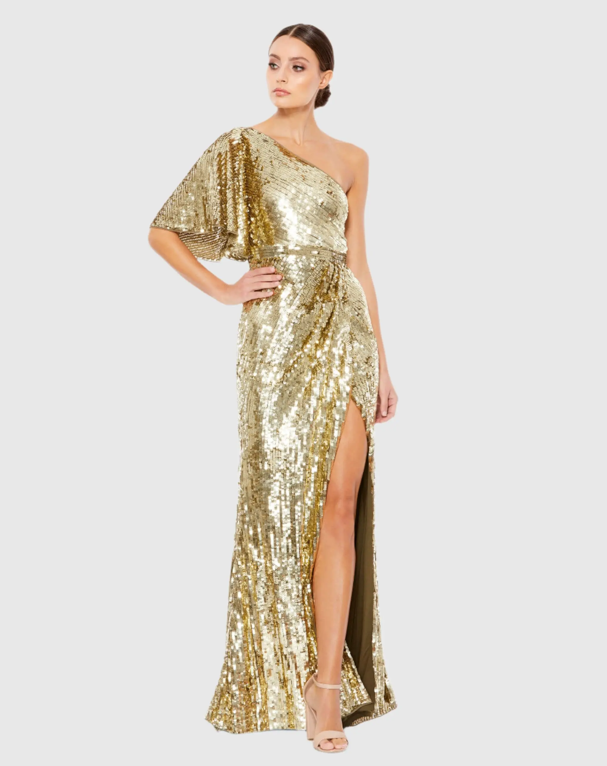 Stitched Cap Sleeve Cowl Neck Dress