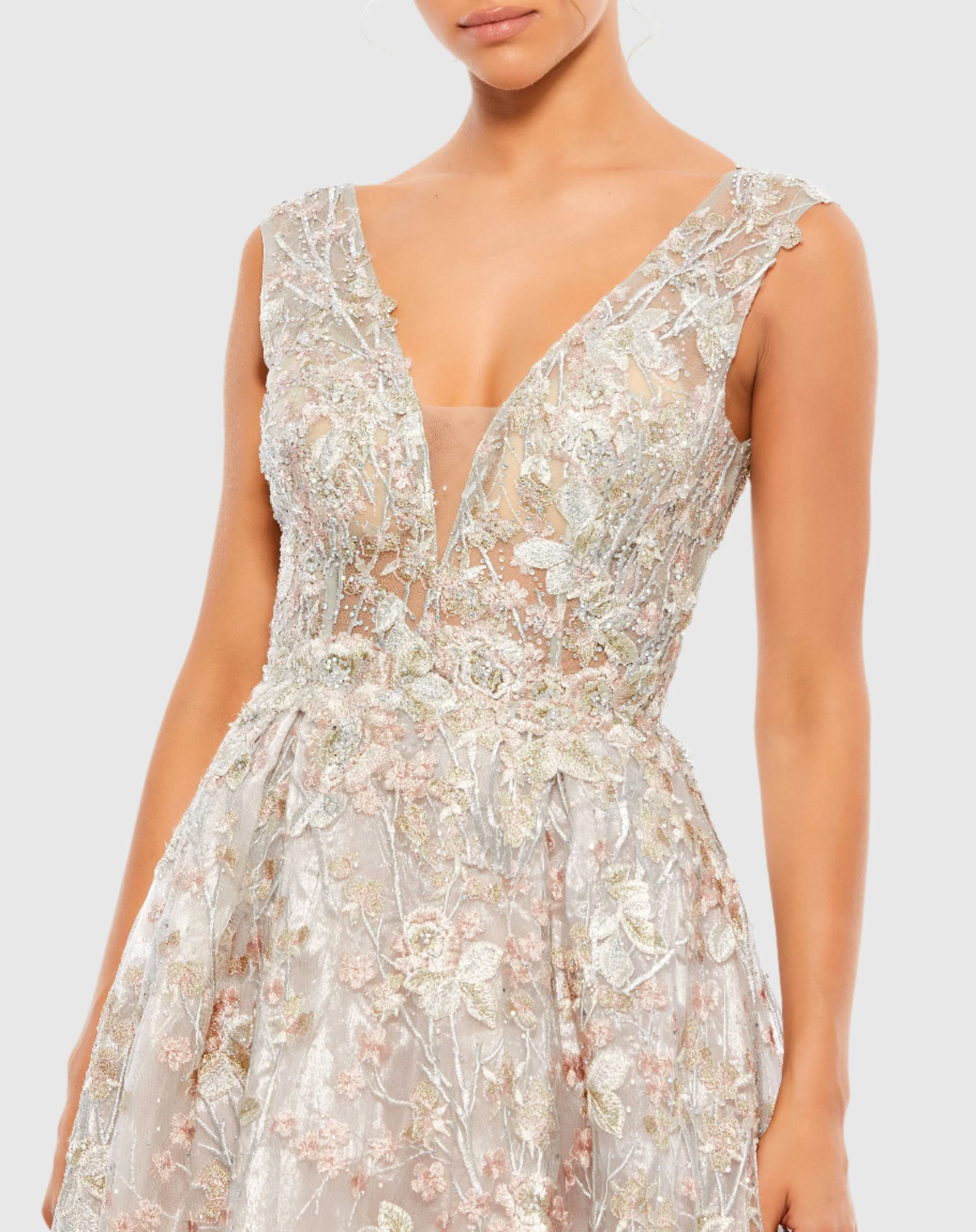 Stitched Floral Gown