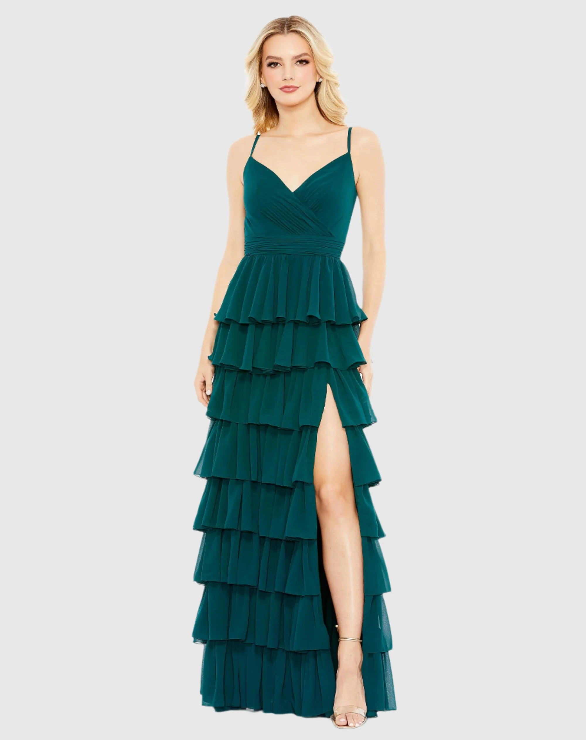 Sleeveless Gown with Ruffled Skirt