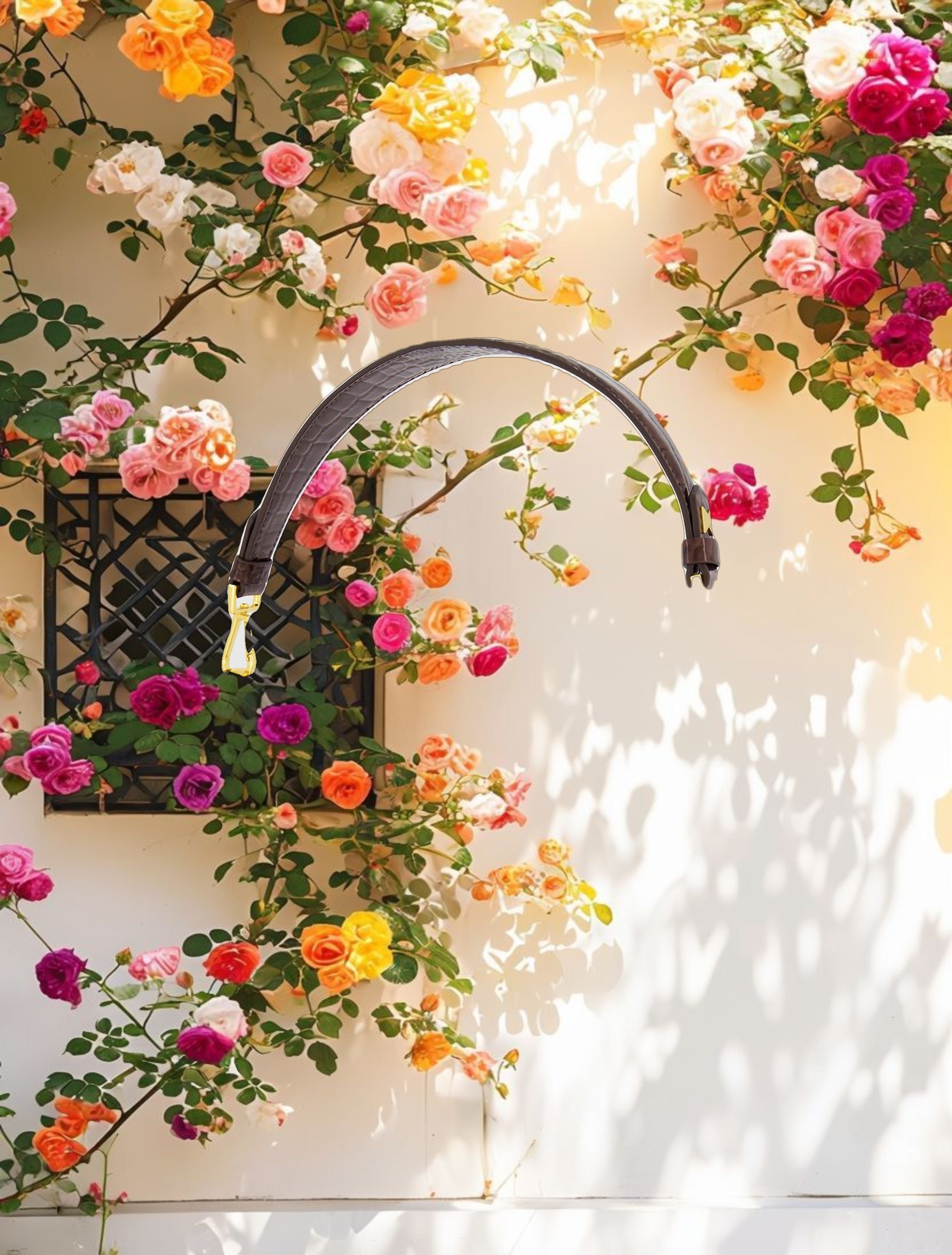 Crocodile Leather Saddle Bag With Gold Hardware