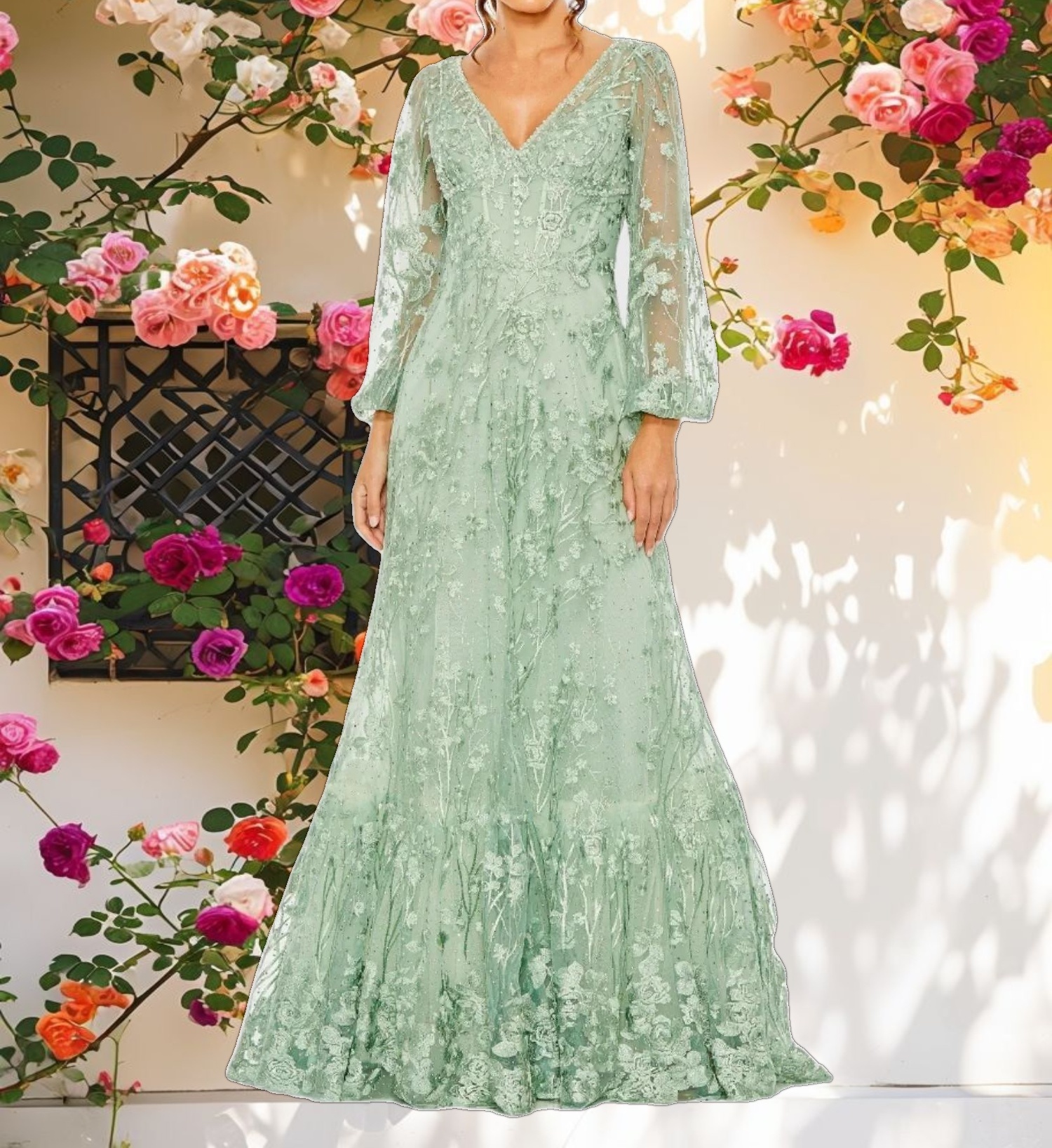 Elegant Embroidered Gown