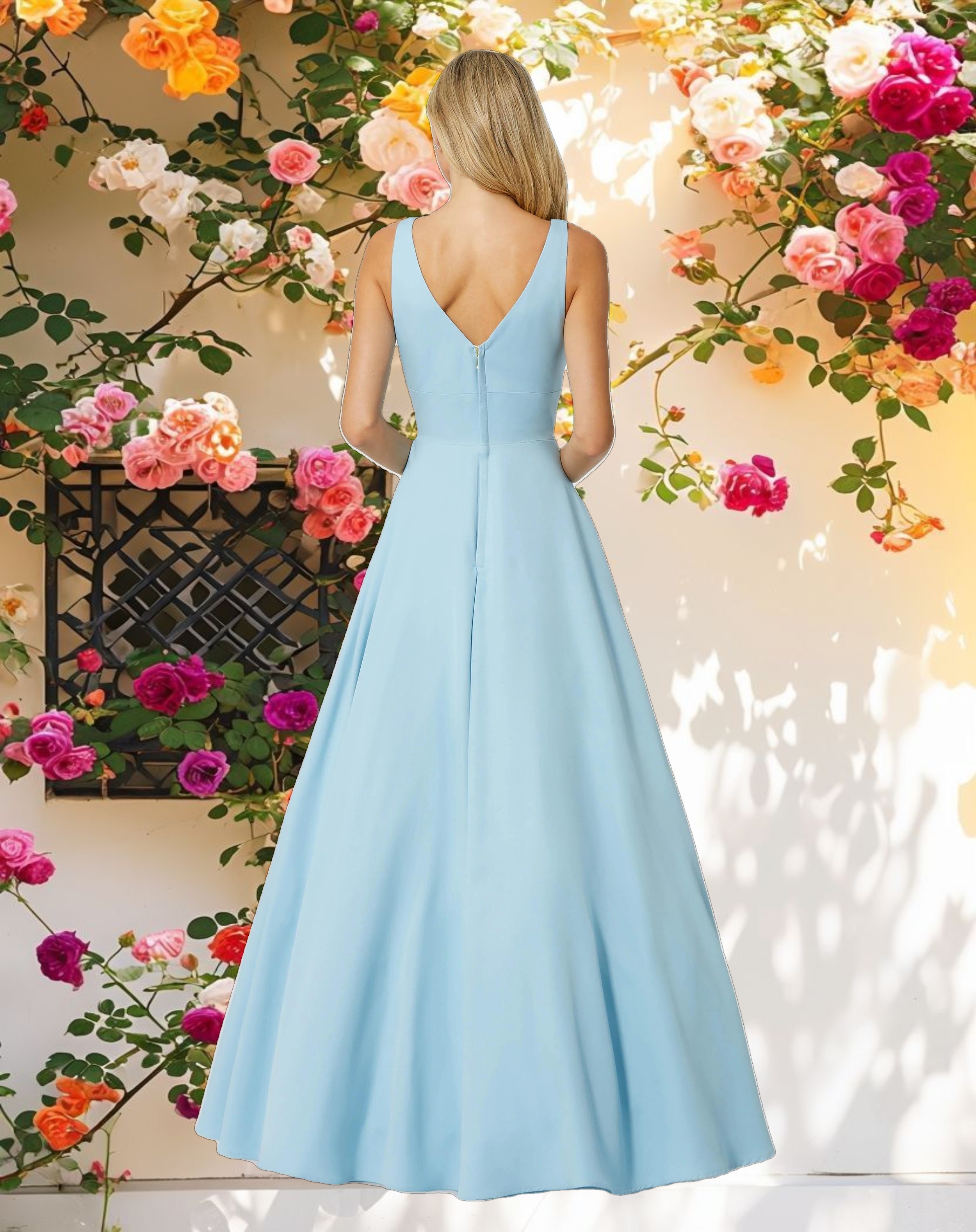 Classic Sleeveless A Line Ballgown with Pockets