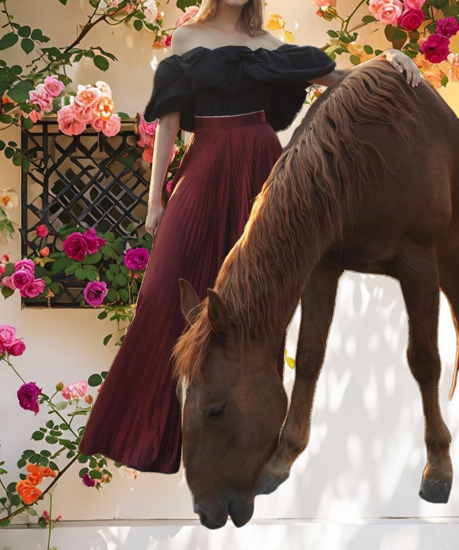 Black Ruffle Bustier Top
