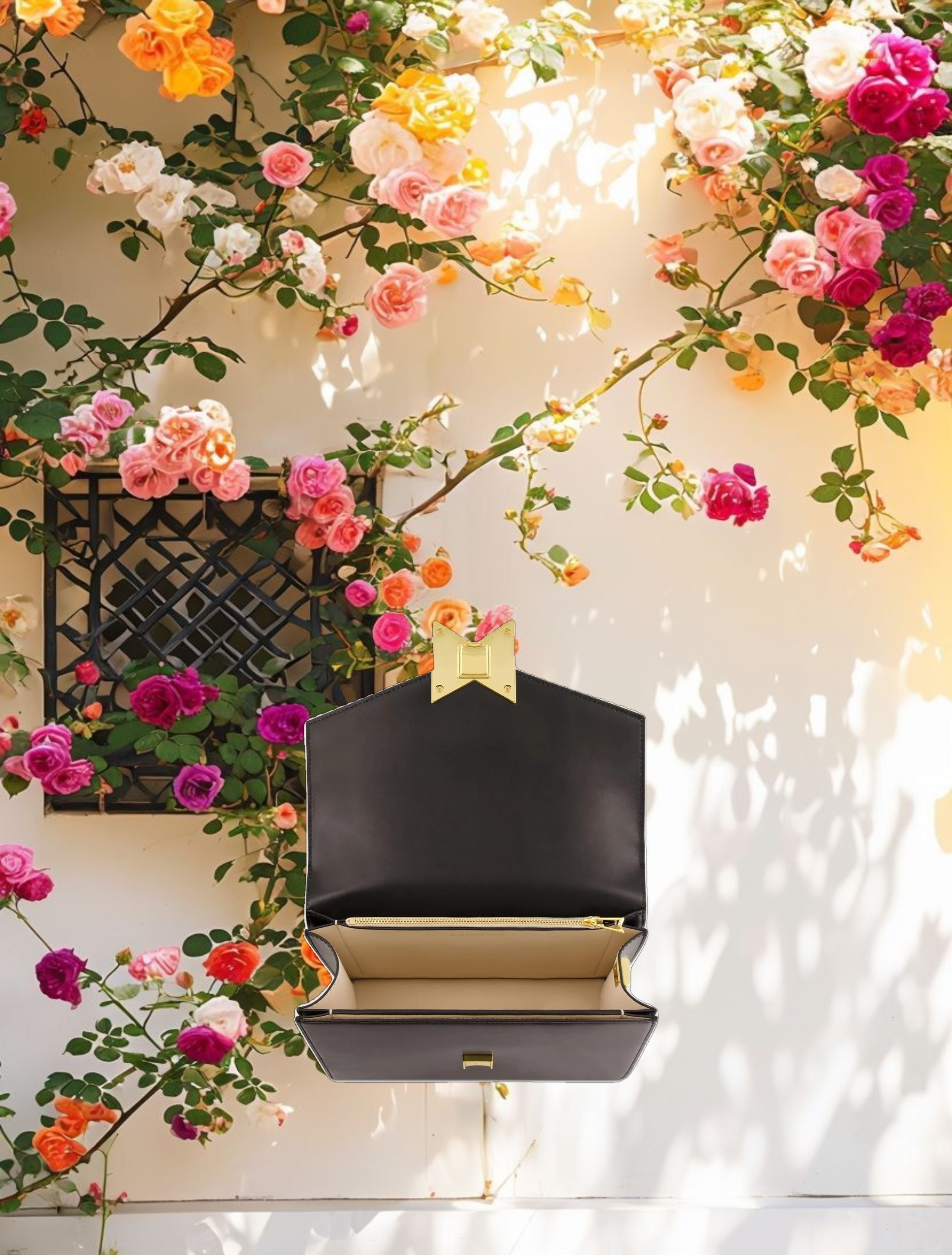 Mini Leather Tone On Tone Crossbody Bag