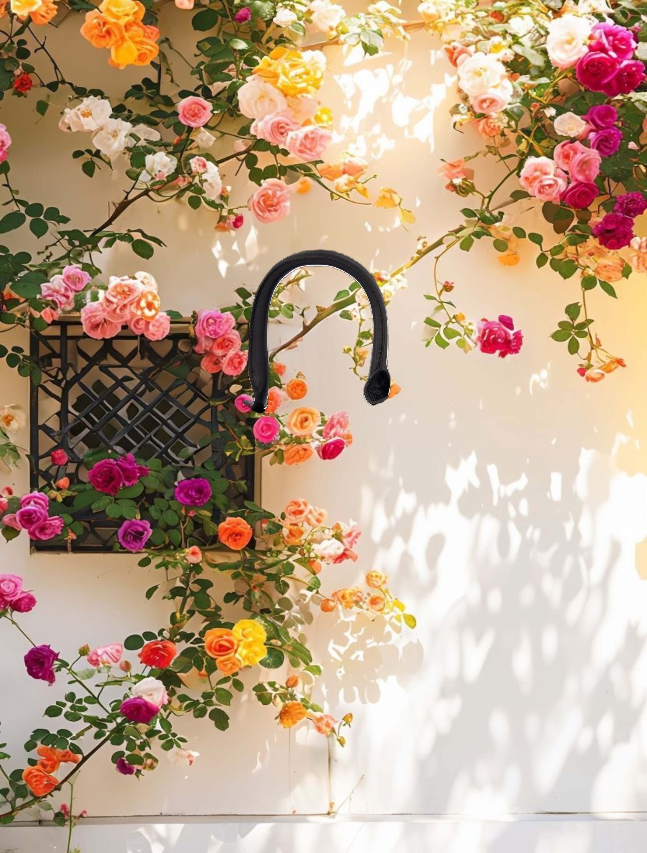 Medium Angular Black Leather Handbag With Gold Hardware