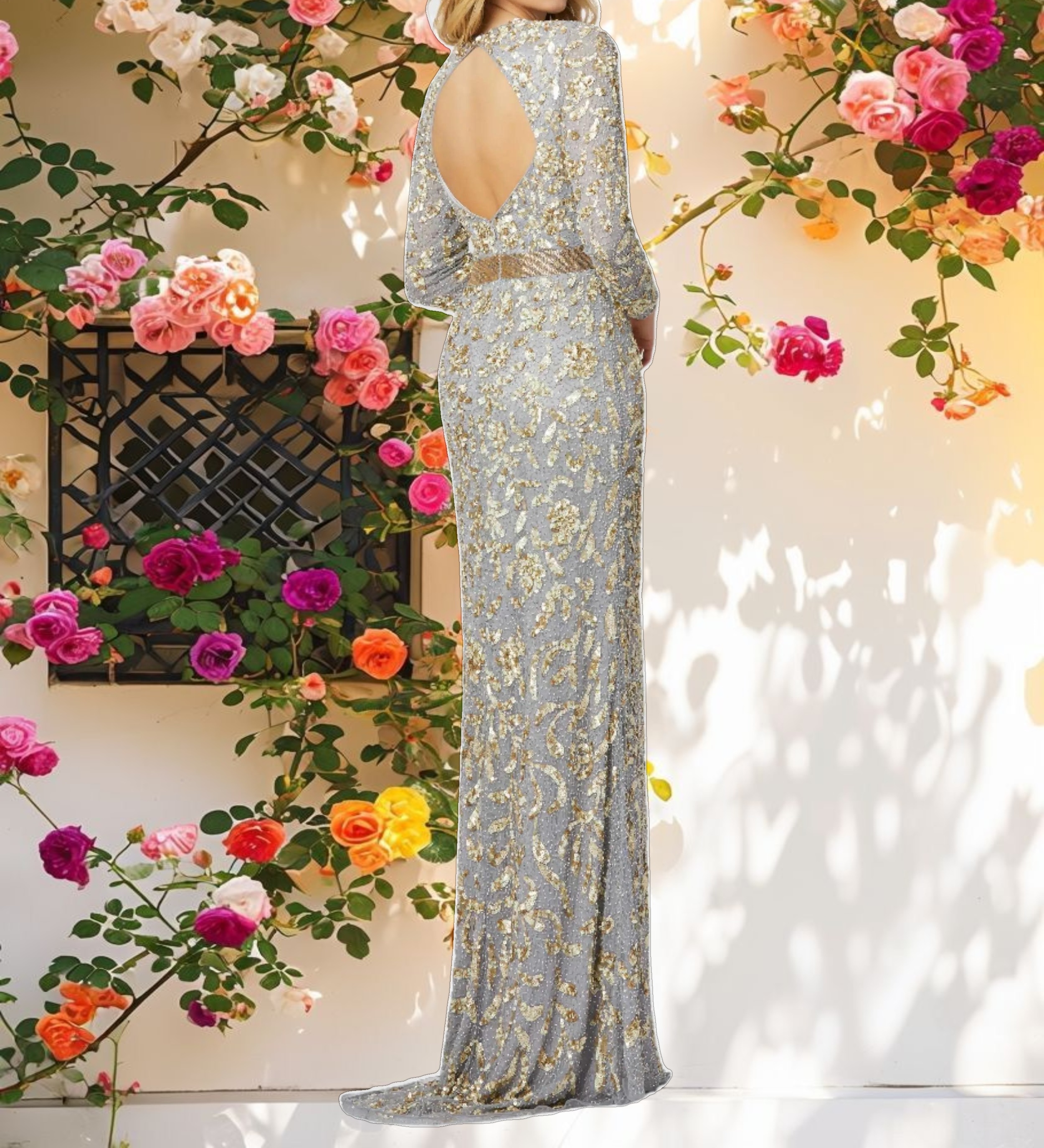 Silver Embellished Gown