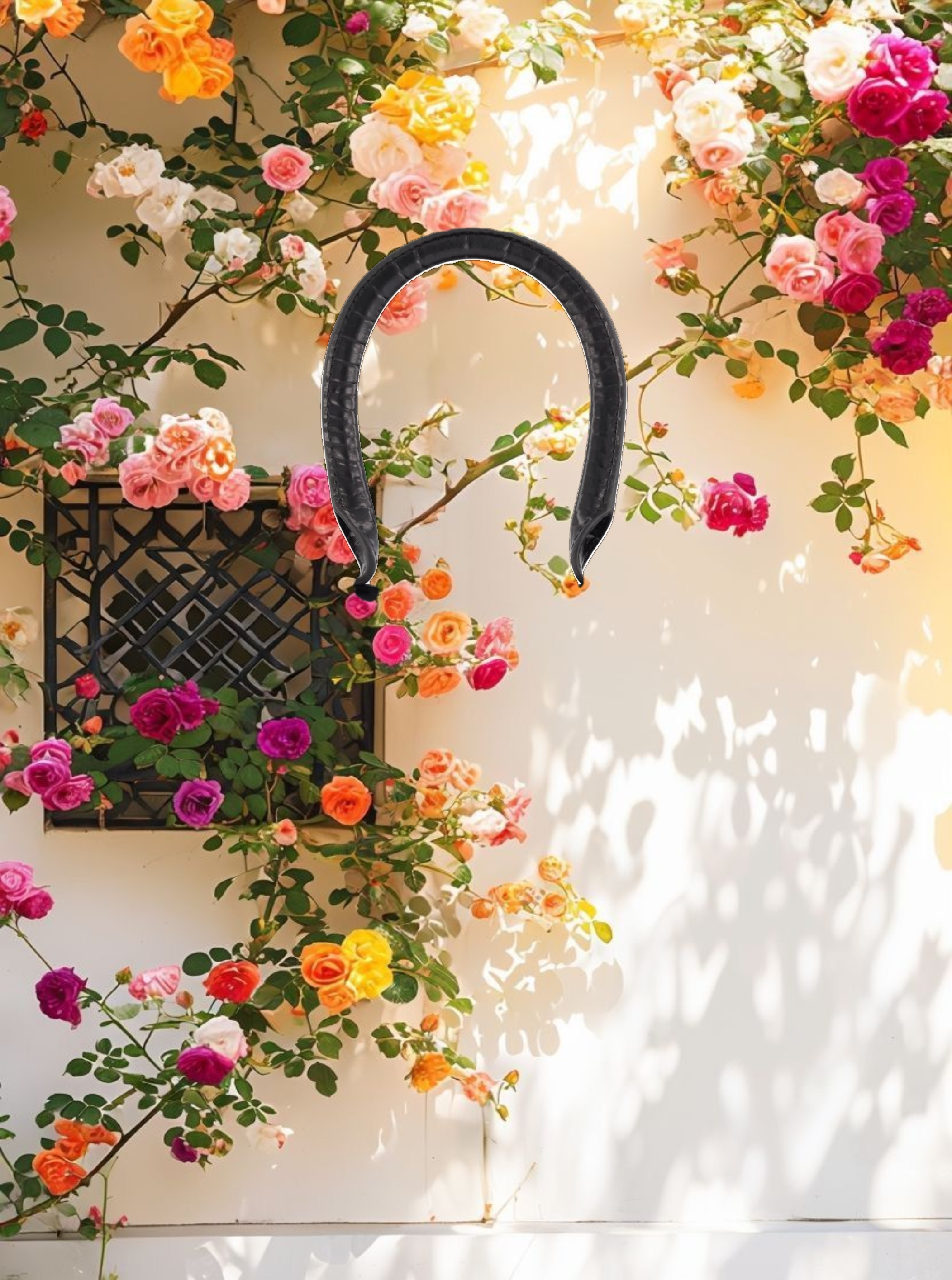 Buckled Mini Croco Black Leather Handbag