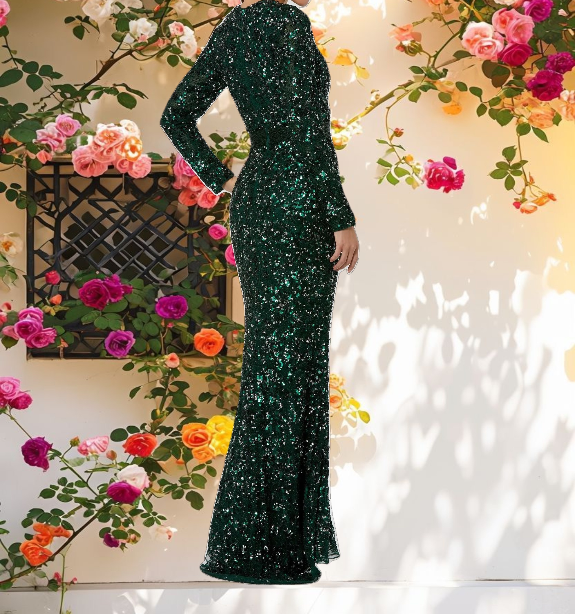 Elegant Long Sleeve Gown