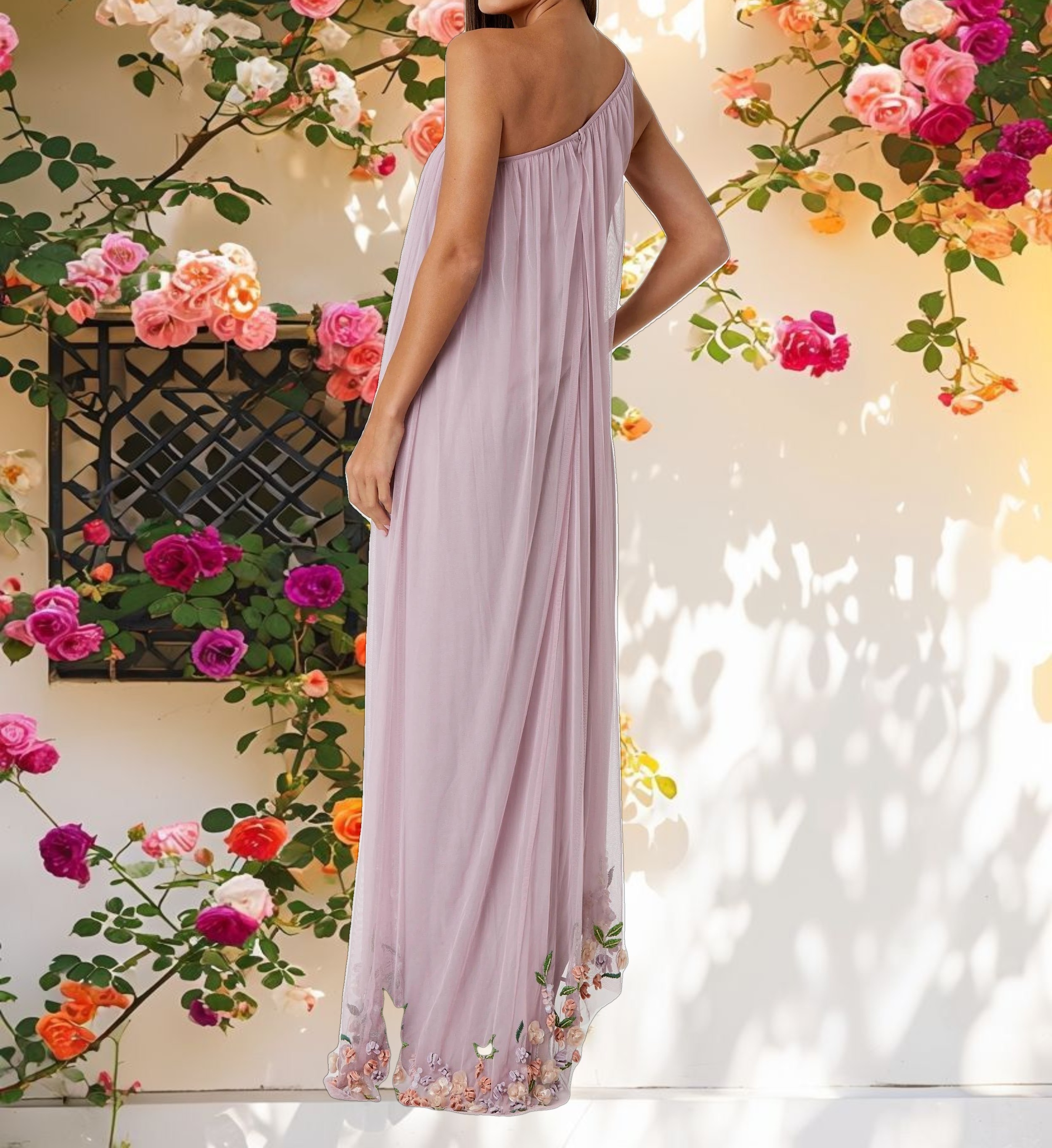 Purple Embellished Formal Dress