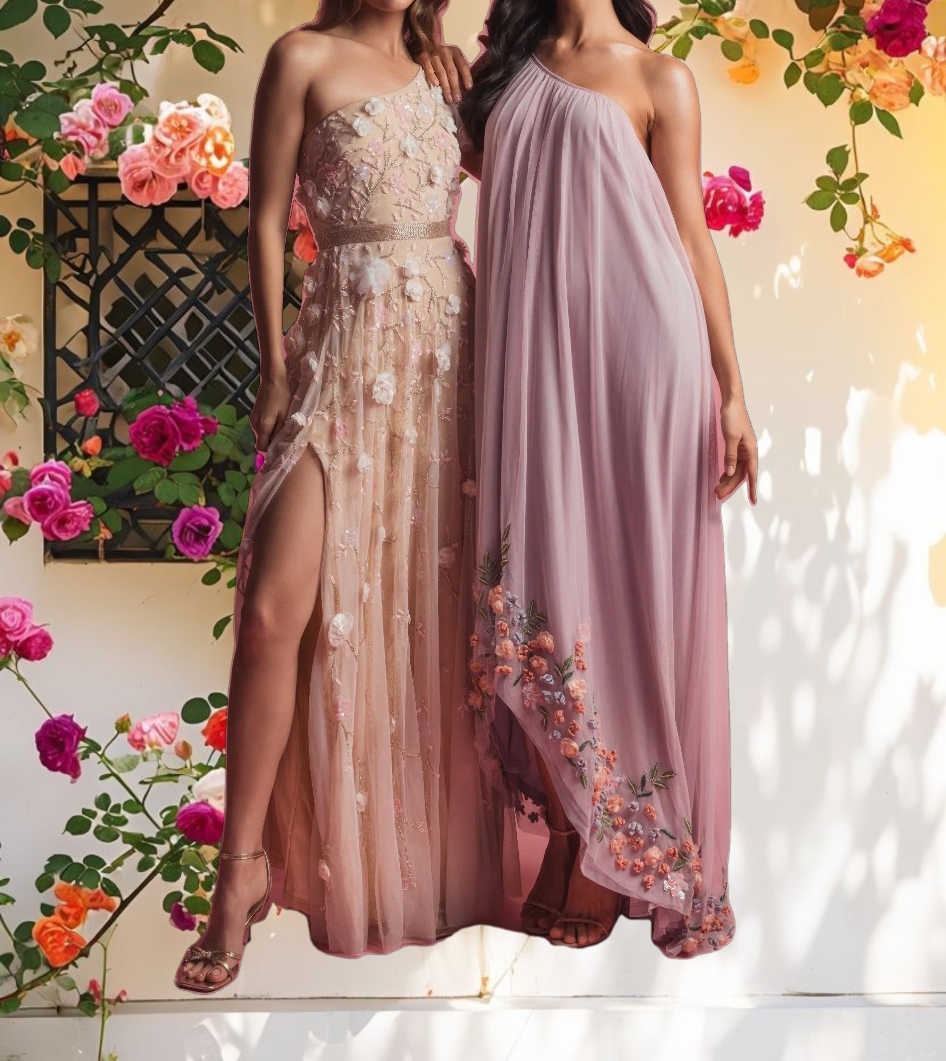 Purple Embellished Formal Dress