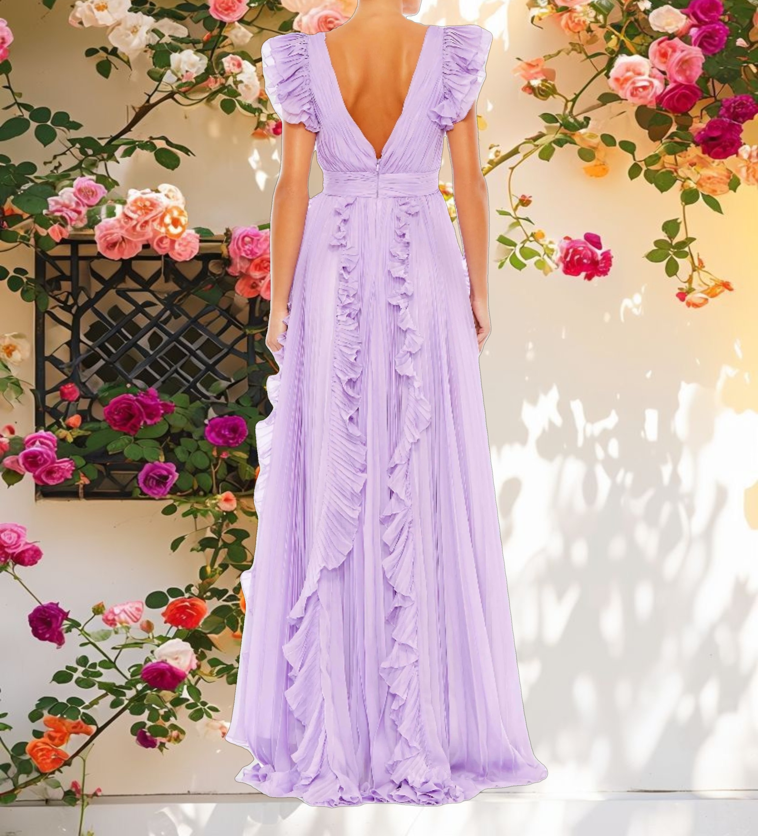 Pink Fluffy Sleeveless Flowy A Line Dress